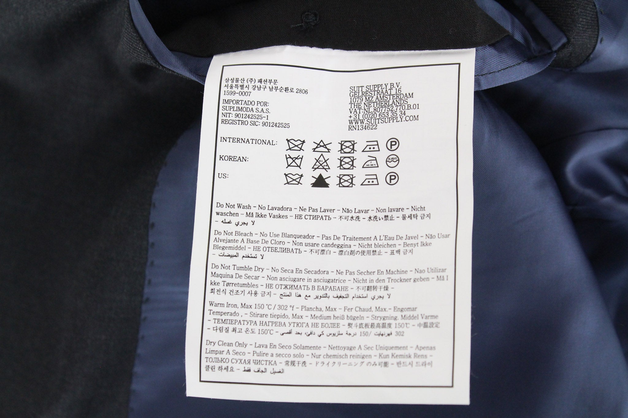 SUITSUPPLY Napoli Men's Suit UK44R Dark Grey 2-Piece Melange Pure Wool