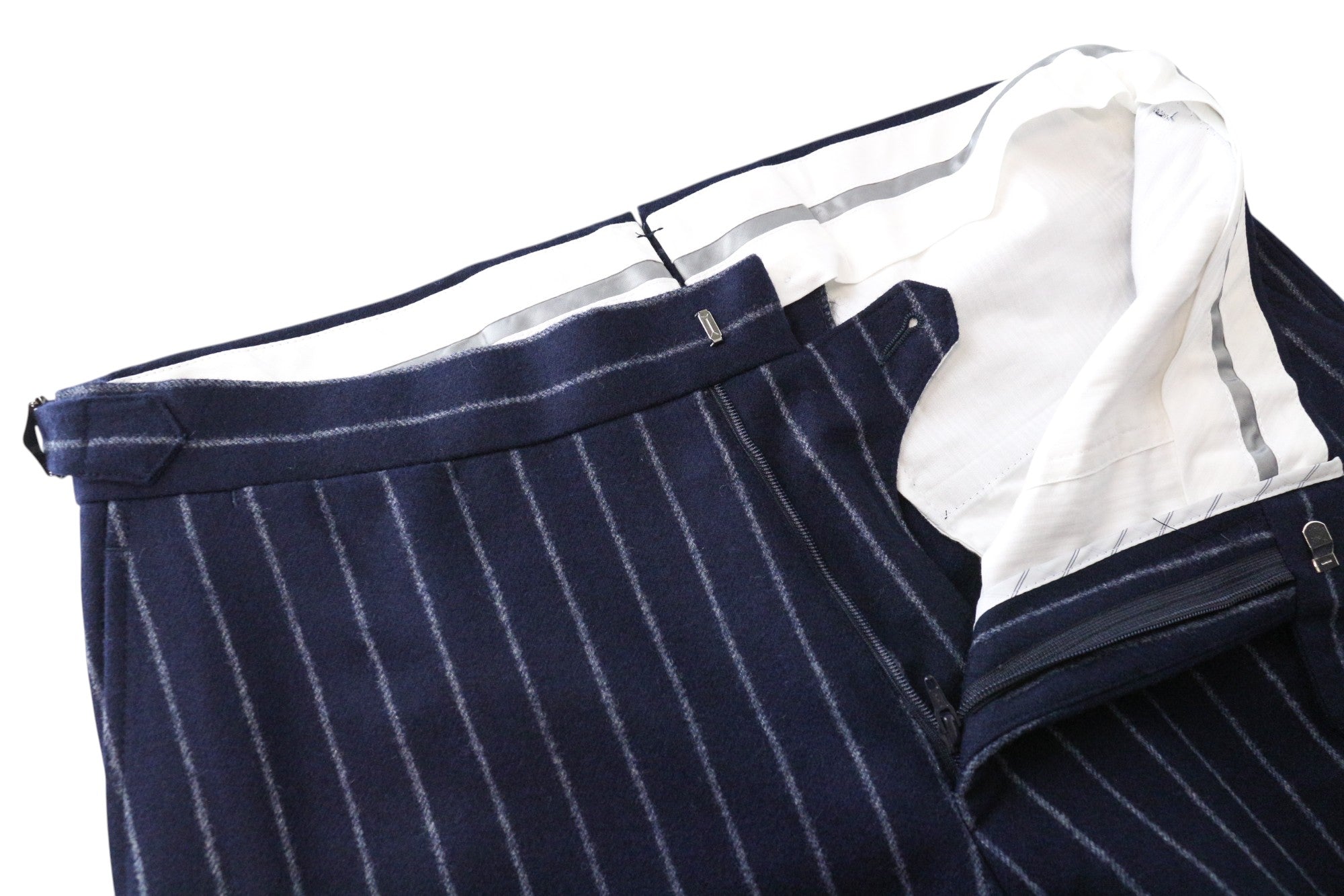 SUITSUPPLY Havana UK36R Suit 2Pc Blue Wool Slim Men's Striped Unlined