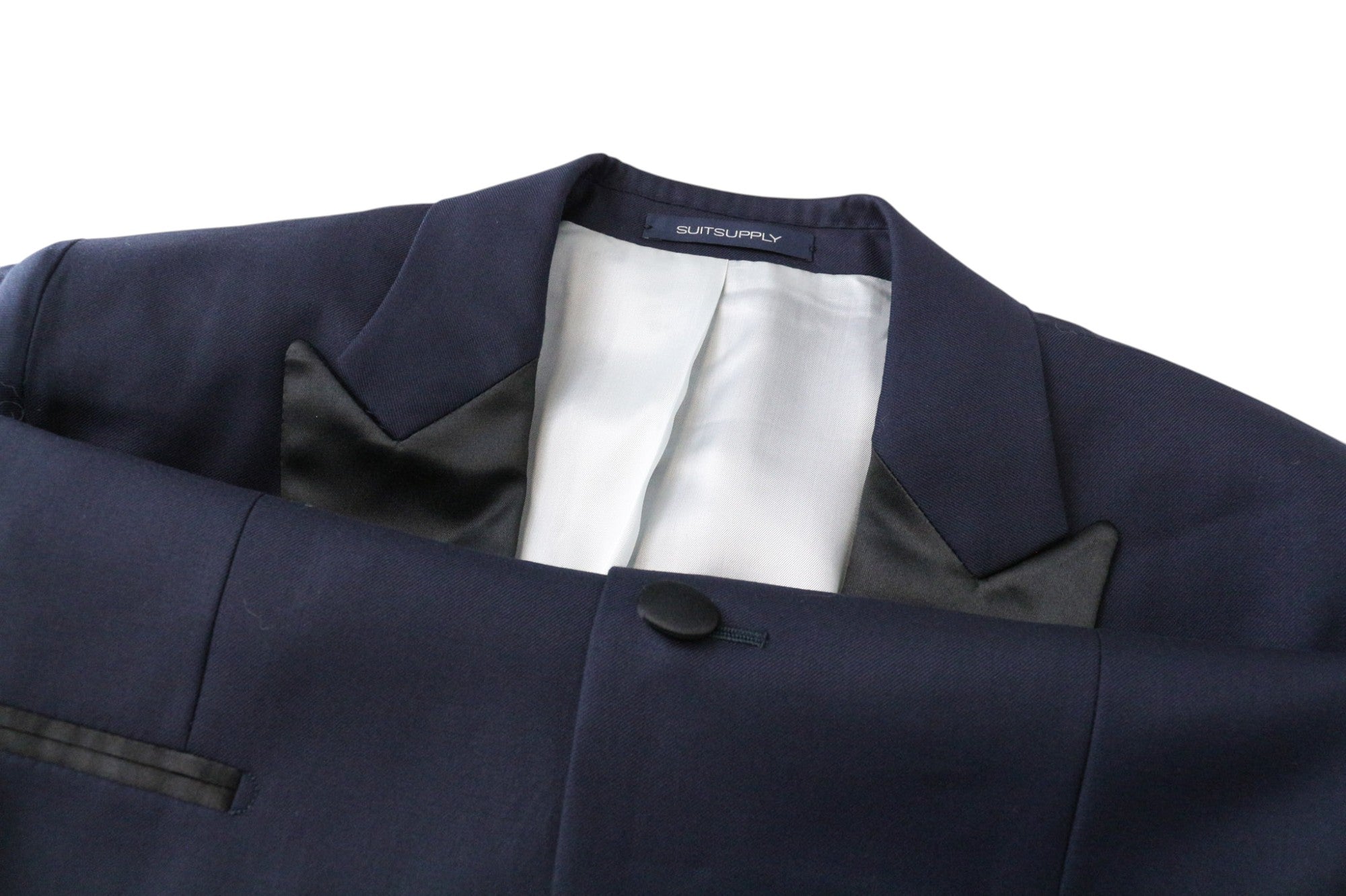 SUITSUPPLY La Spalla Tux Men's Suit UK34S Blue 3 Piece Pure Wool Single-Breasted