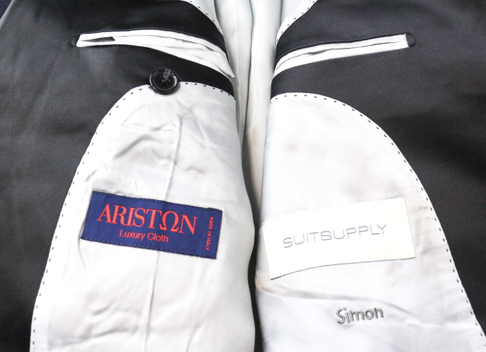 SUITSUPPLY La Spalla Tux Men's Suit UK34S Blue 3 Piece Pure Wool Single-Breasted