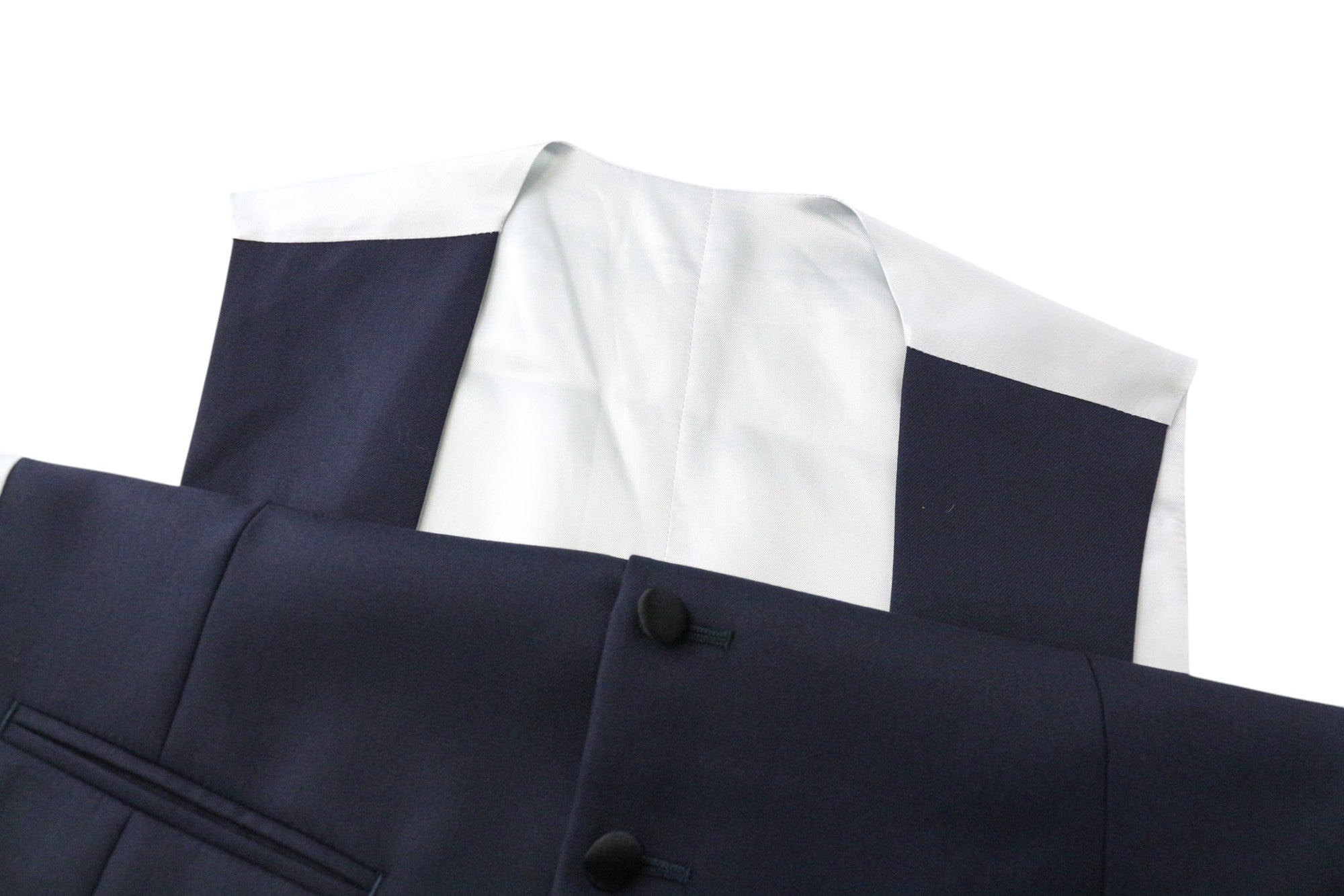 SUITSUPPLY La Spalla Tux Men's Suit UK34S Blue 3 Piece Pure Wool Single-Breasted