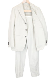 SUITSUPPLY Havana Men's Suit UK36R Ecru Slim Cotton 2-Piece Jetted Classic