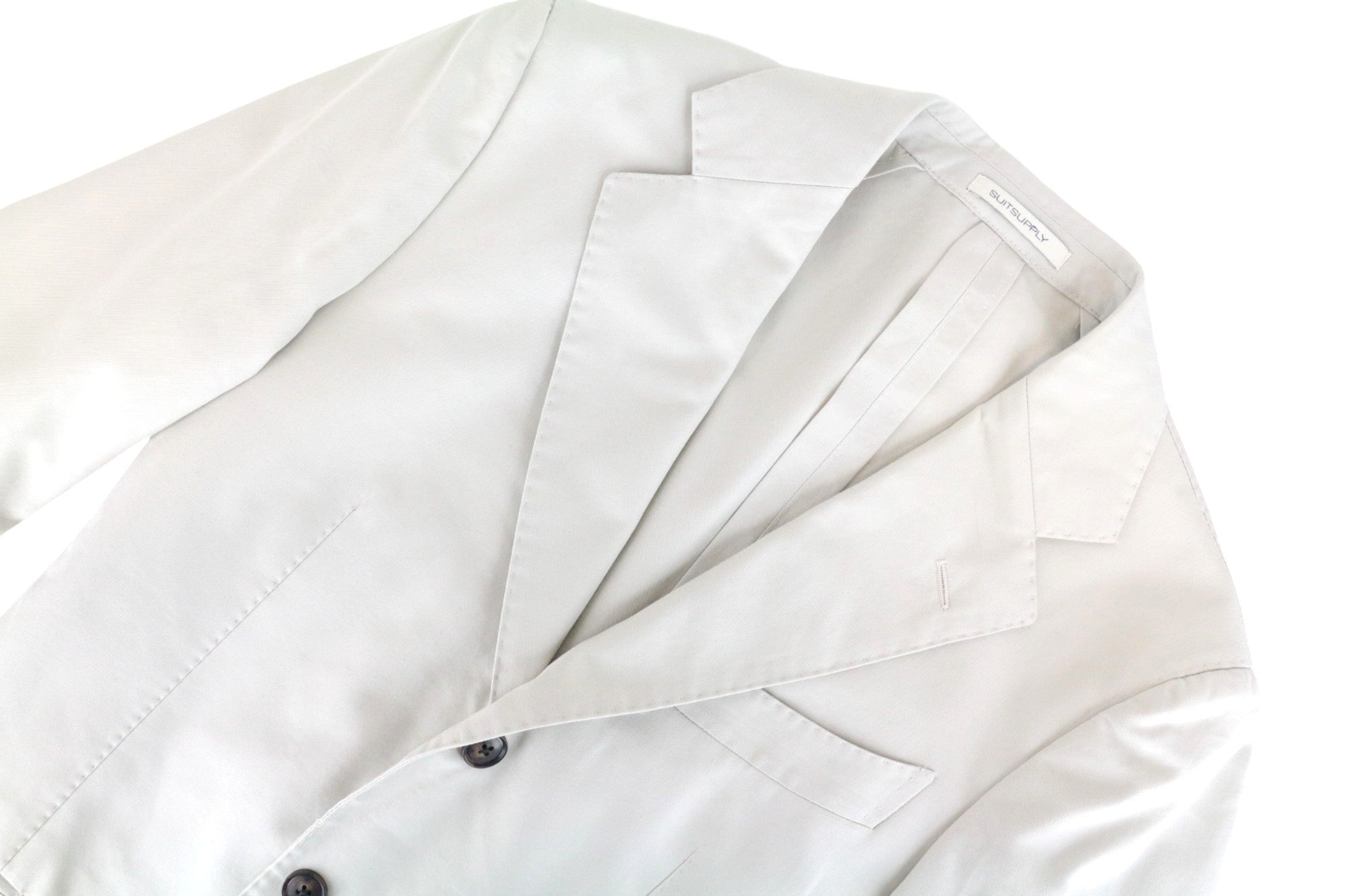 SUITSUPPLY Havana Men's Suit UK36R Ecru Slim Cotton 2-Piece Jetted Classic