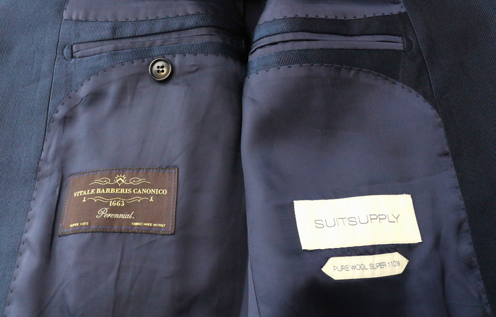 SUITSUPPLY Havana Tux Men's Suit UK38L Slim Blue 2 Piece Pure Wool Super 110s