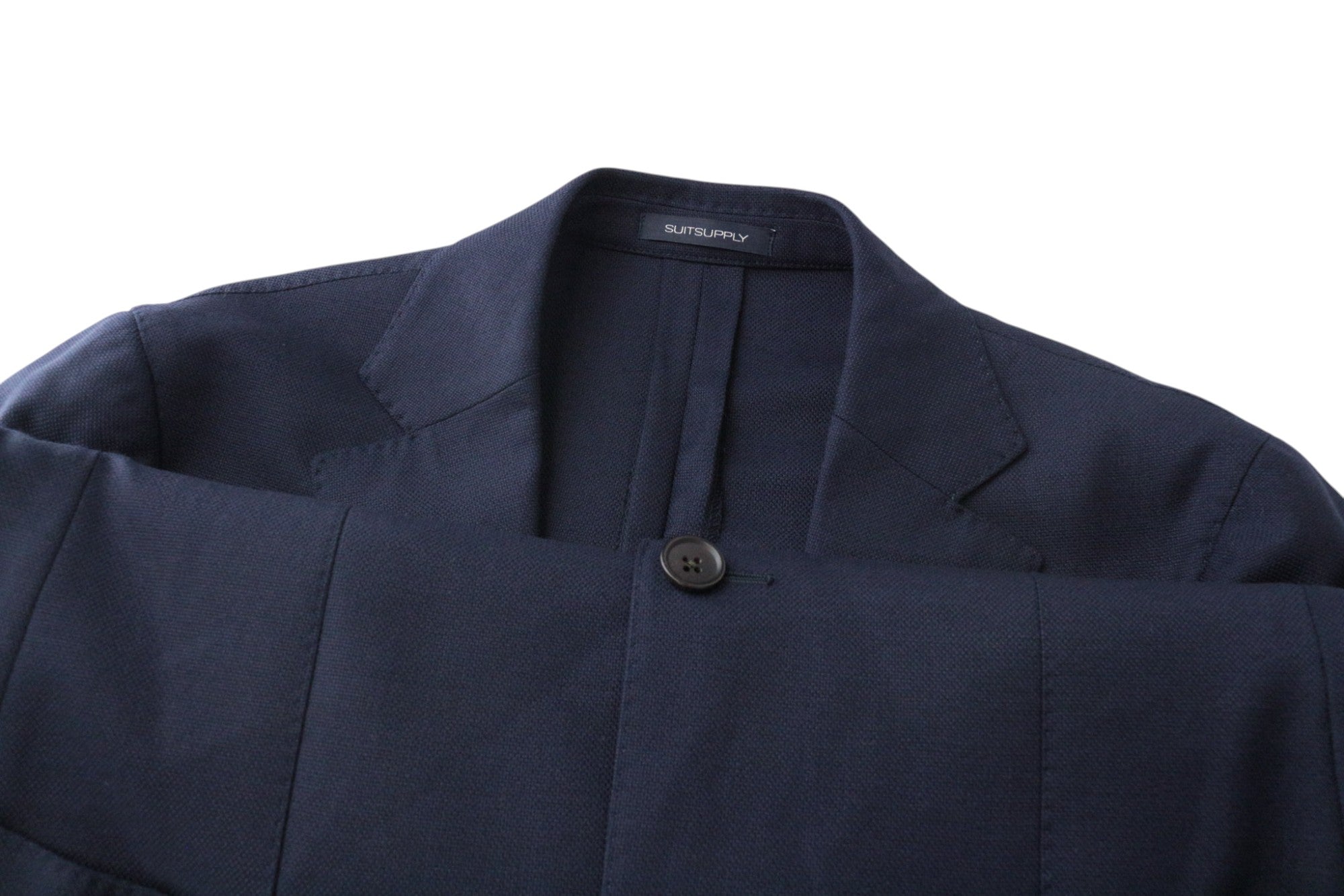 SUITSUPPLY Havana Patch Men's Suit UK36R Wool Blue 2-Piece Slim Unlined