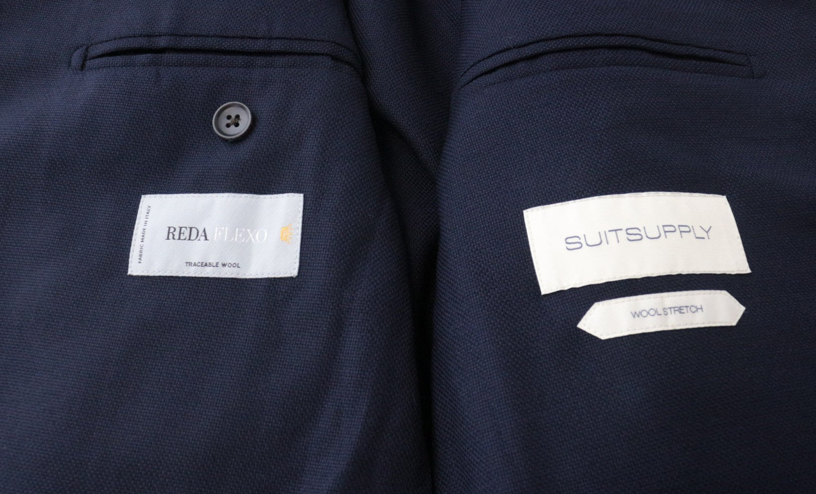 SUITSUPPLY Havana Patch Men's Suit UK36R Wool Blue 2-Piece Slim Unlined