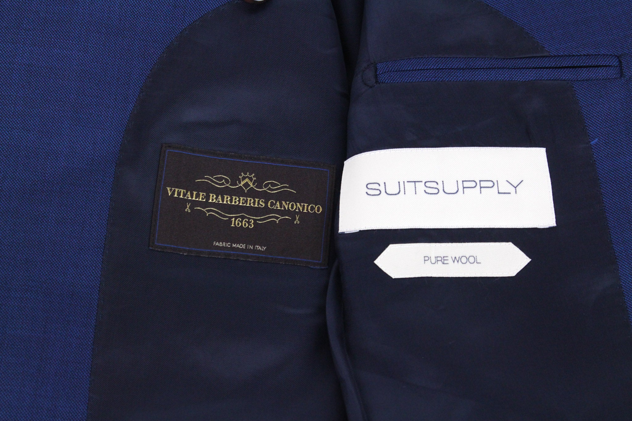 SUITSUPPLY Lazio Men's UK38L Navy Slim Fit Pure Wool 2-Piece Suit