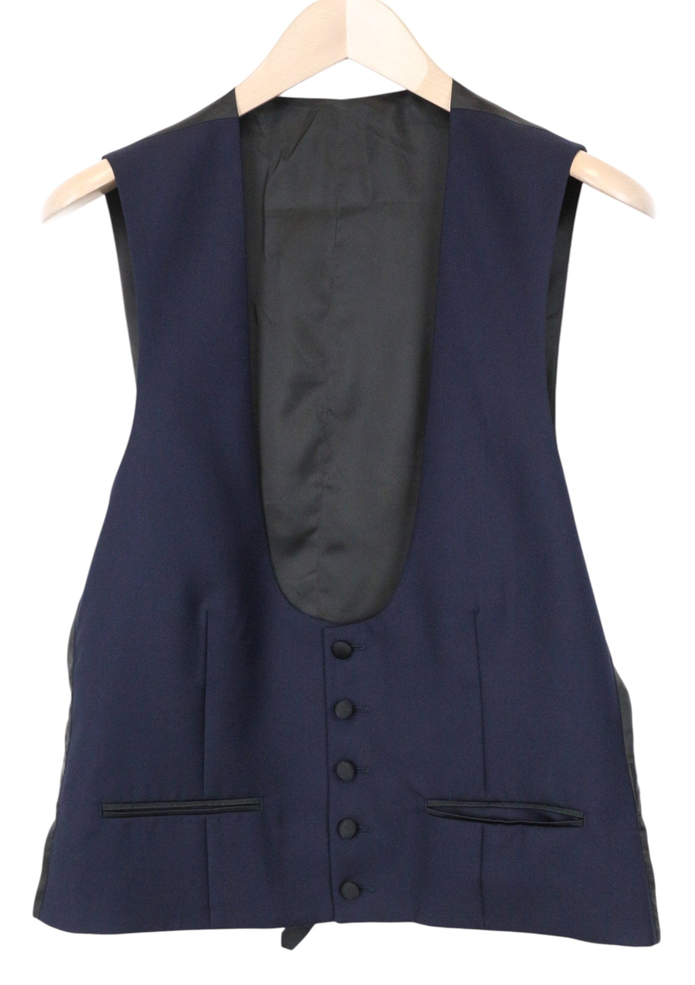 SUITSUPPLY La Spalla Men's Suit UK40R Blue Slim Wool S130s 3-Piece Tuxedo