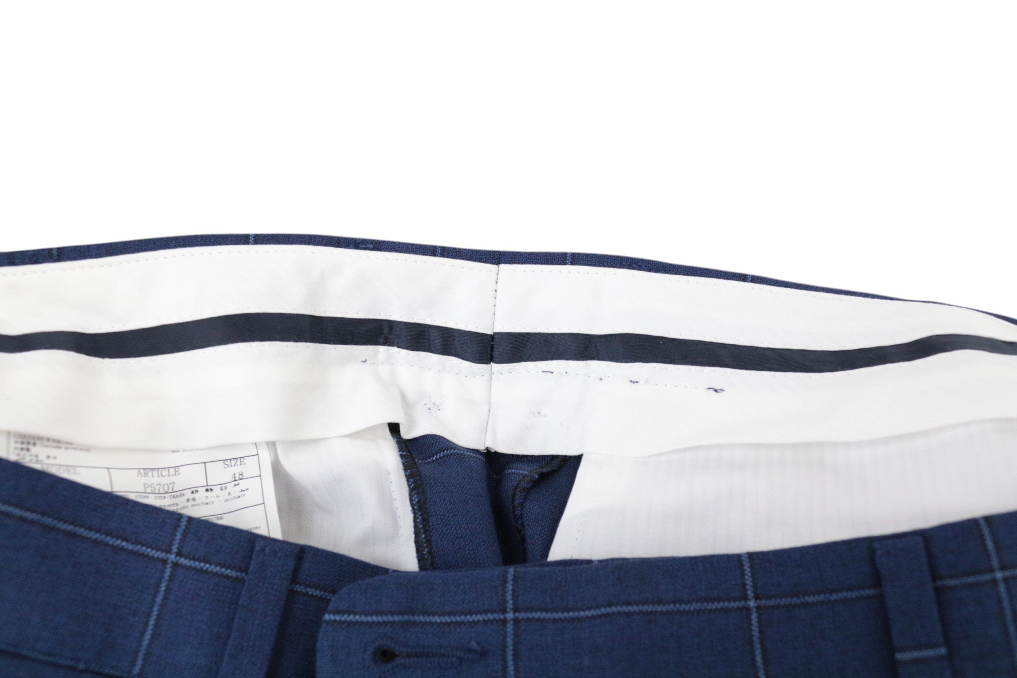 SUITSUPPLY Lazio Men's Suit UK38R Blue Windowpane Wool Mohair 2-Piece Slim