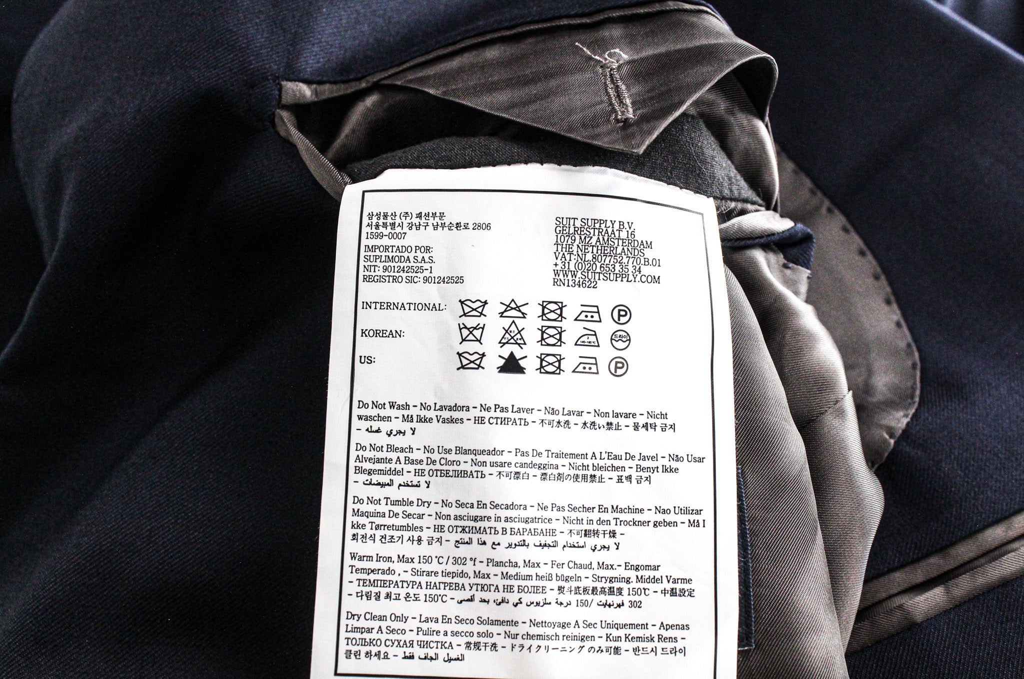 SUITSUPPLY Napoli Men's UK36R Blue Classic Pure Wool Single-Breasted 2 Piece