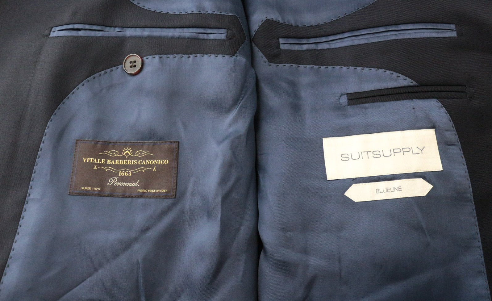 SUITSUPPLY Havana Suit Men's UK54R Blue 3Pc Pure Wool Single-Breasted Cut