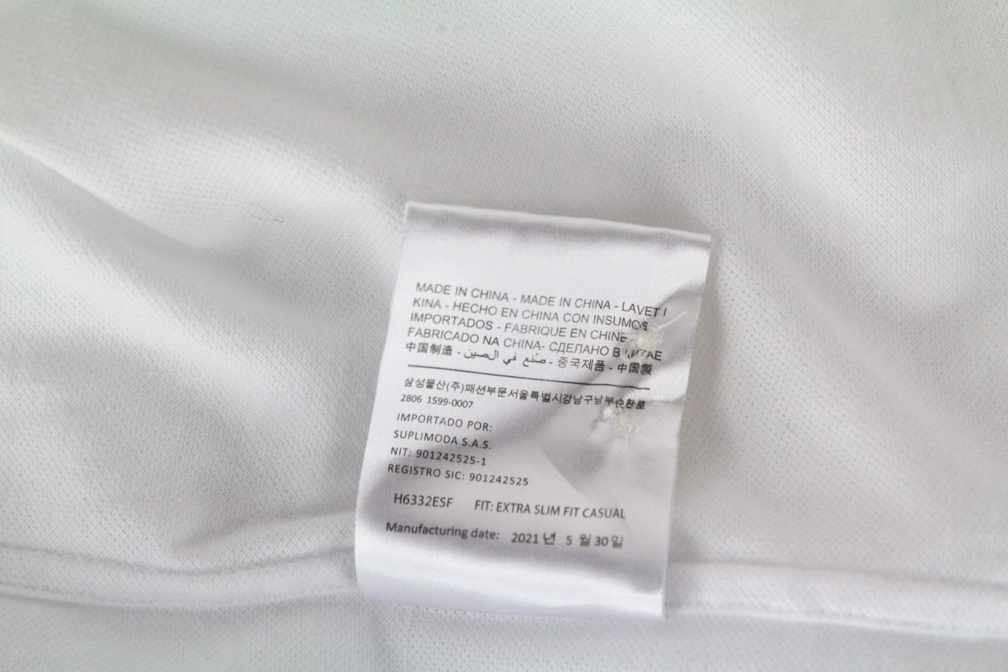 SUITSUPPLY Men's Spread T-Shirt 37/38/14.5/15 Extra Slim Fit Polo Cotton White