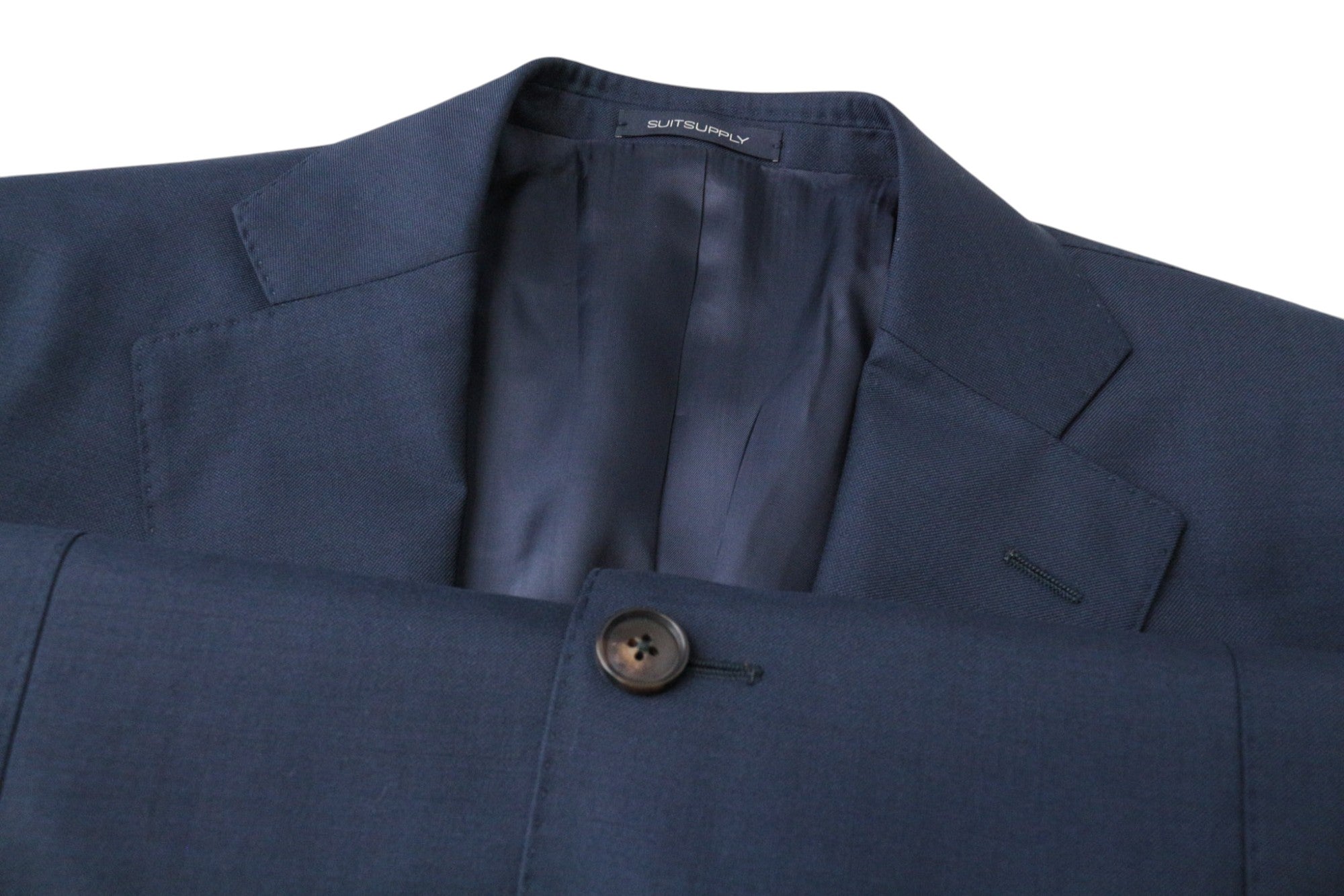 SUITSUPPLY La Spalla Men's UK42R Blue Wool Slim Suit Perennial 2-Piece