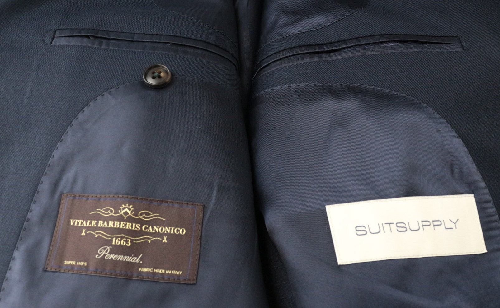 SUITSUPPLY La Spalla Men's UK42R Blue Wool Slim Suit Perennial 2-Piece