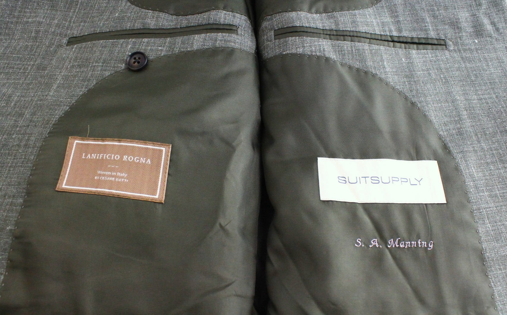 SUITSUPPLY La Spalla Men's UK46R Green Single-Breasted Wool Silk Linen 3 Piece