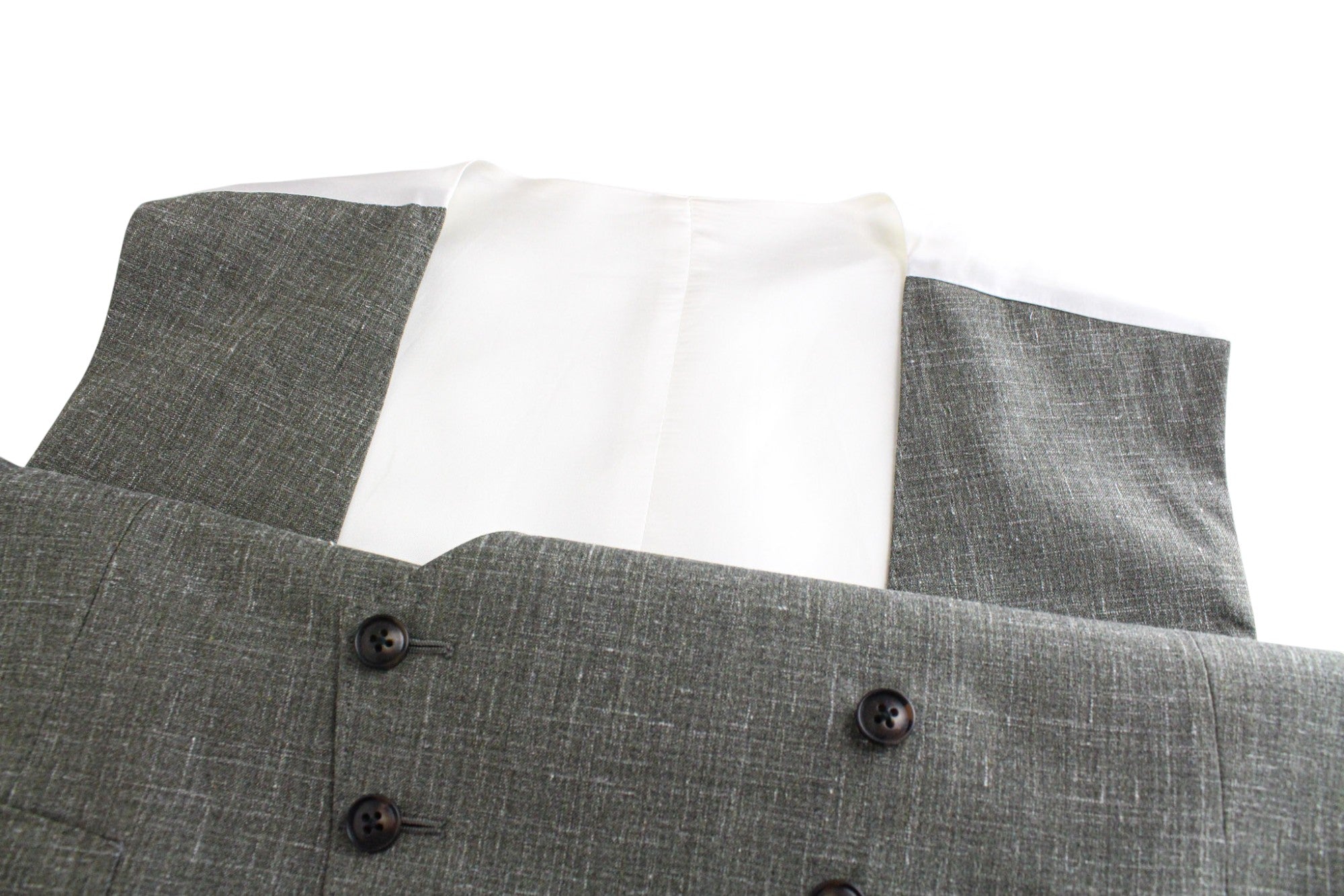 SUITSUPPLY La Spalla Men's UK46R Green Single-Breasted Wool Silk Linen 3 Piece