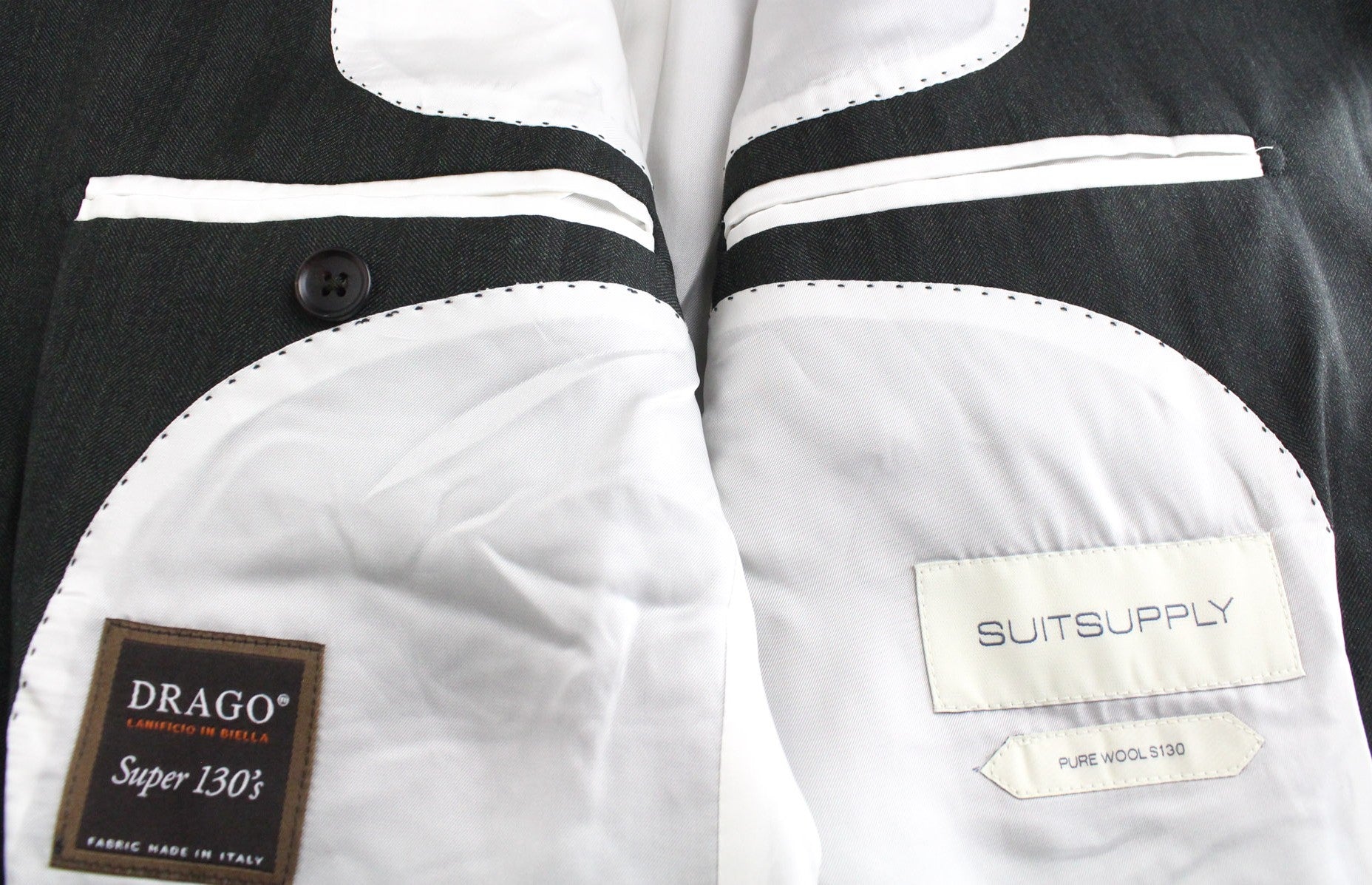 SUITSUPPLY Havana Tulip Men's UK38R Green Pure Wool Super 130's Slim 3 Piece