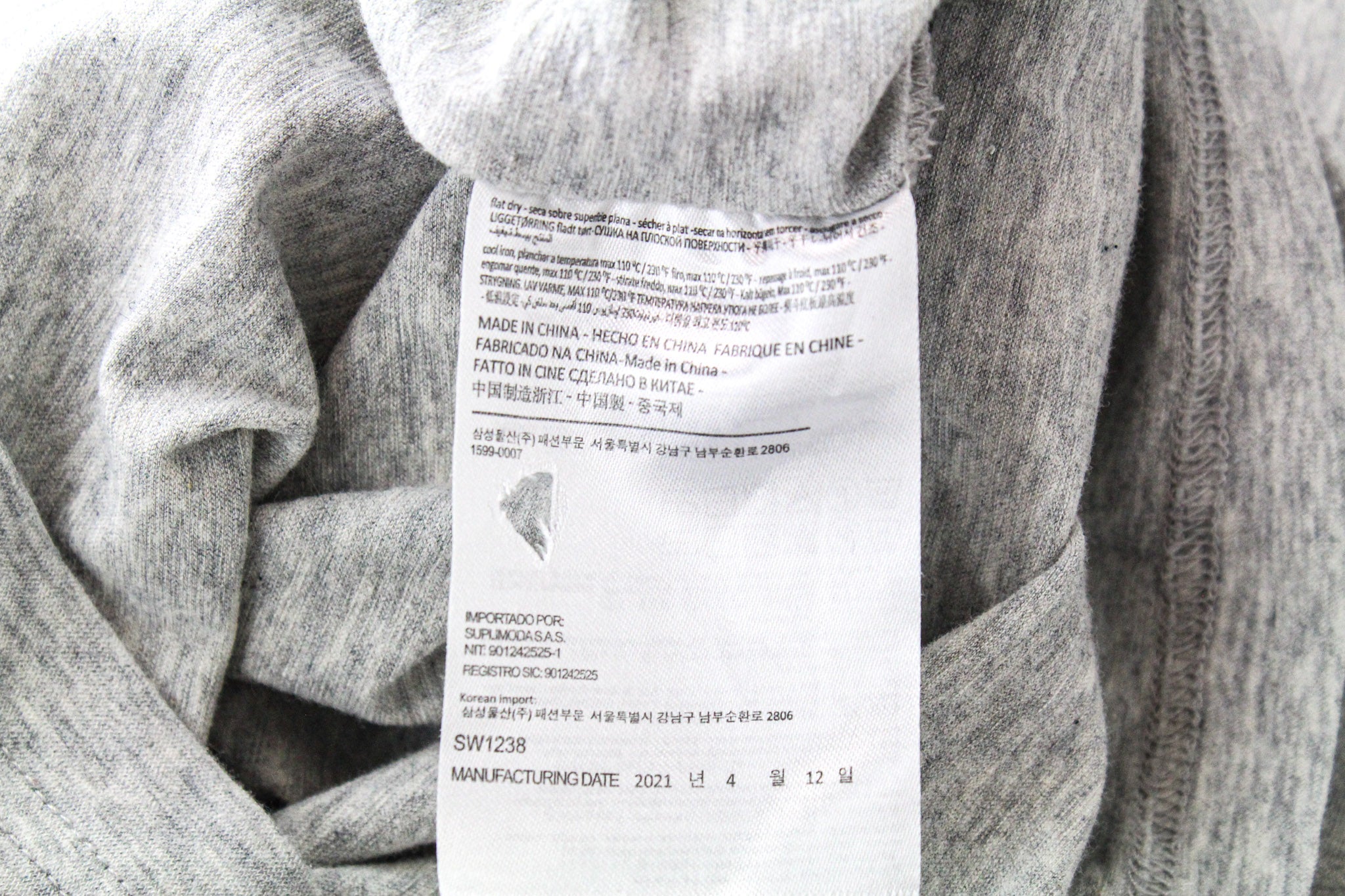 SUITSUPPLY Men's T-Shirt L Grey Polo Cotton Cashmere Cutaway Long Sleeve Casual