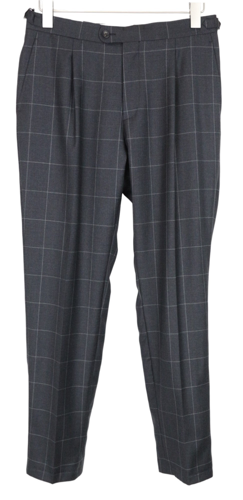 SUITSUPPLY La Spalla Men's UK38R Grey Slim Wool Windowpane Suit 2Pc