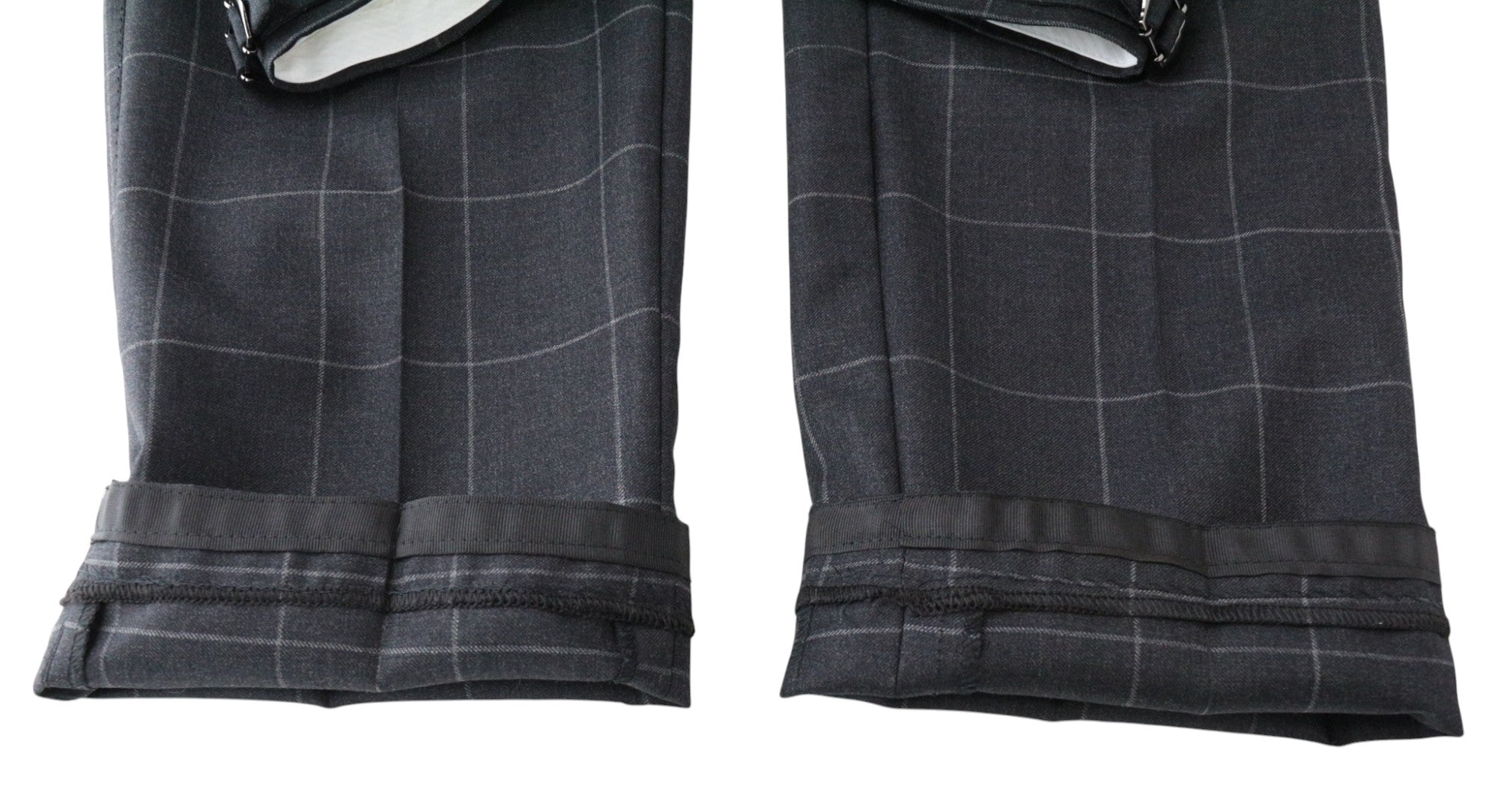 SUITSUPPLY La Spalla Men's UK38R Grey Slim Wool Windowpane Suit 2Pc