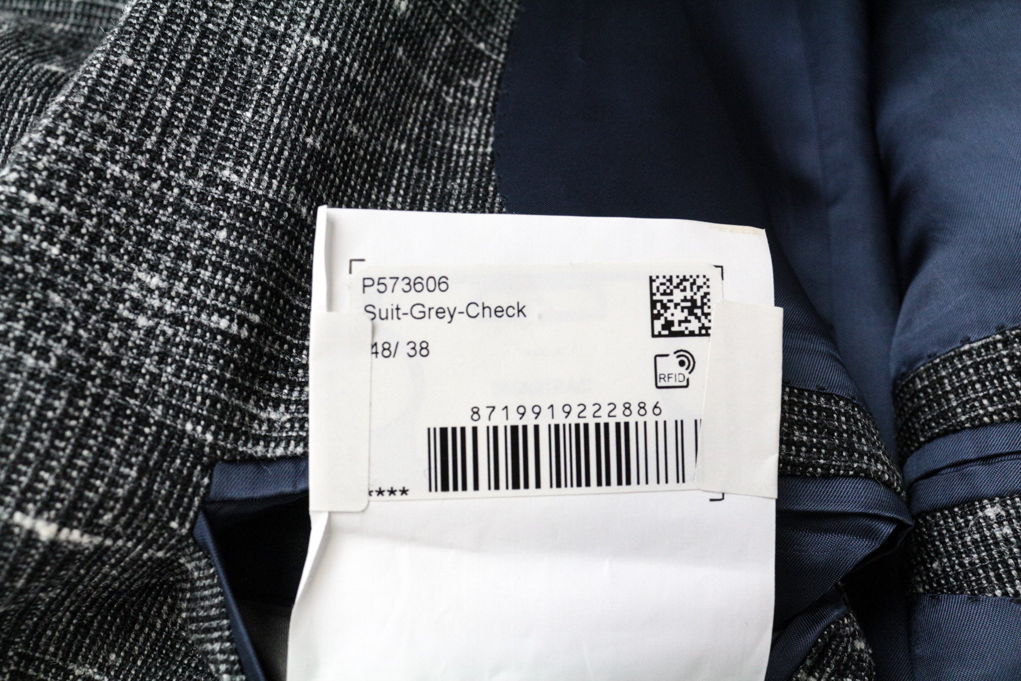 SUITSUPPLY Havana Men's Suit UK38R Grey Glen Check Wool-Silk Slim 2Pc