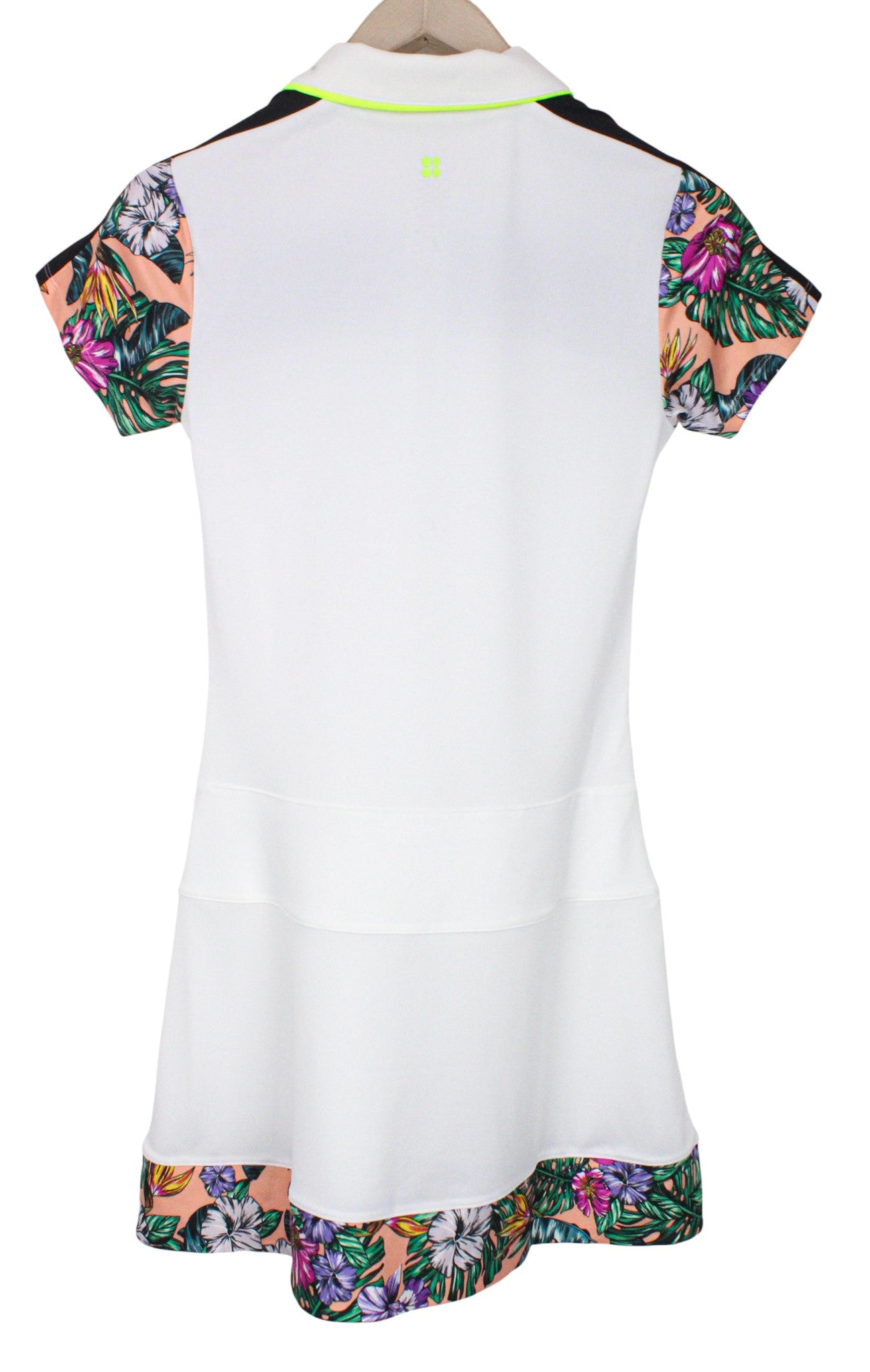 SWEATY BETTY Volley Women Dress XS Tennis White Floral Stretch Sportwear