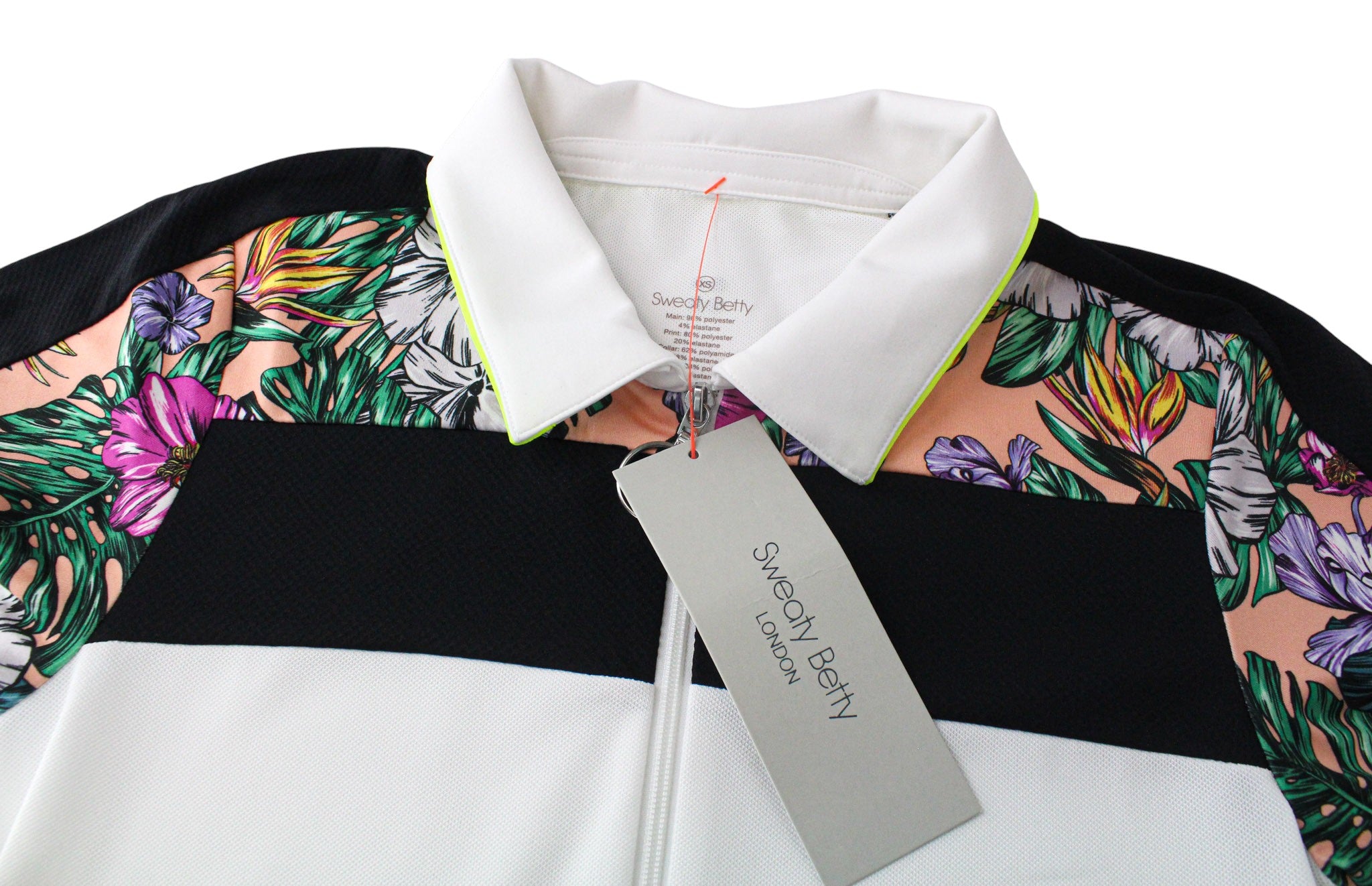 SWEATY BETTY Volley Women Dress XS Tennis White Floral Stretch Sportwear