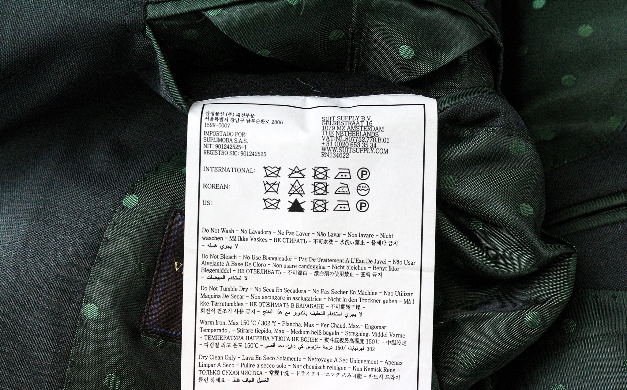 SUITSUPPLY La Spalla Men's Suit UK40R Green Pure Wool 2-Piece Single-Breasted