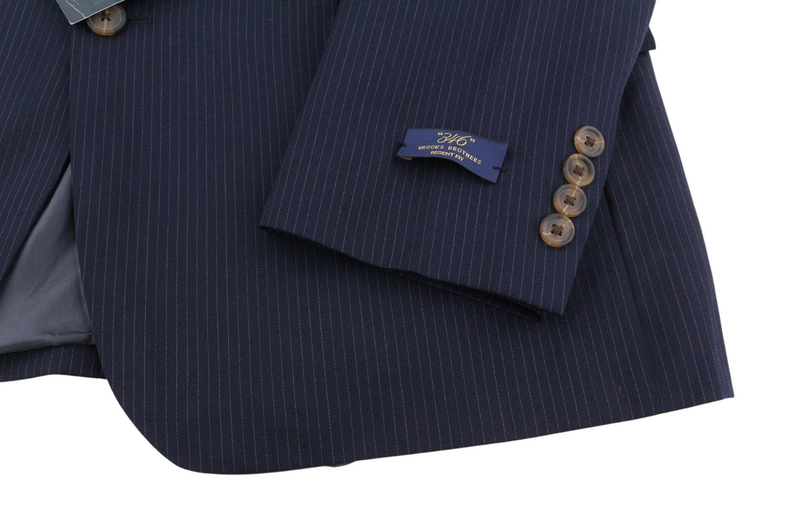 BROOKS BROTHERS 346 Regent Fit Men Blazer UK42 Blue Wool Pinstripe Lapel