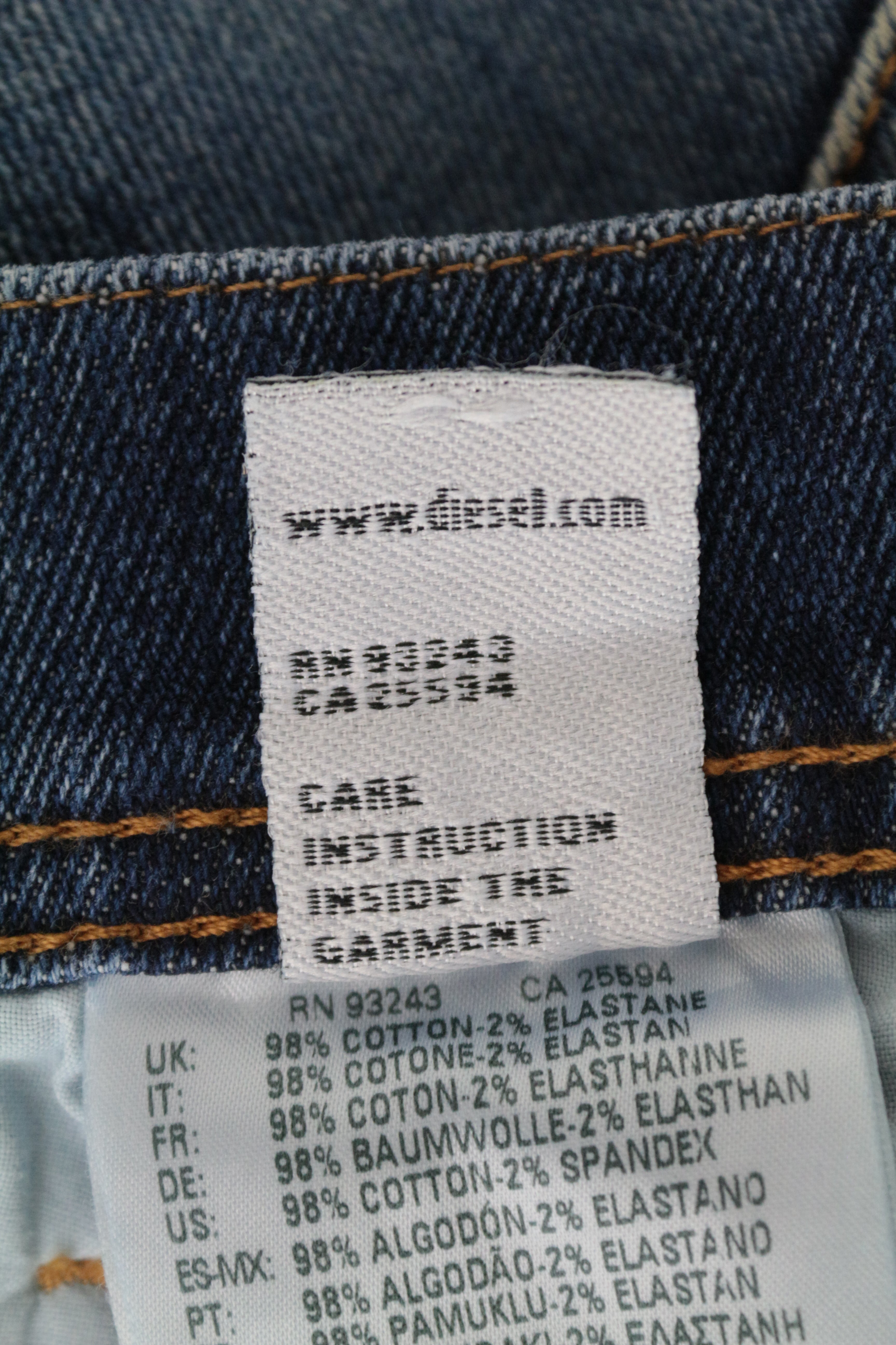 DIESEL Tepphar-X 0870H W26 L32 Carrot Slim Blue Cotton Stretch Jeans