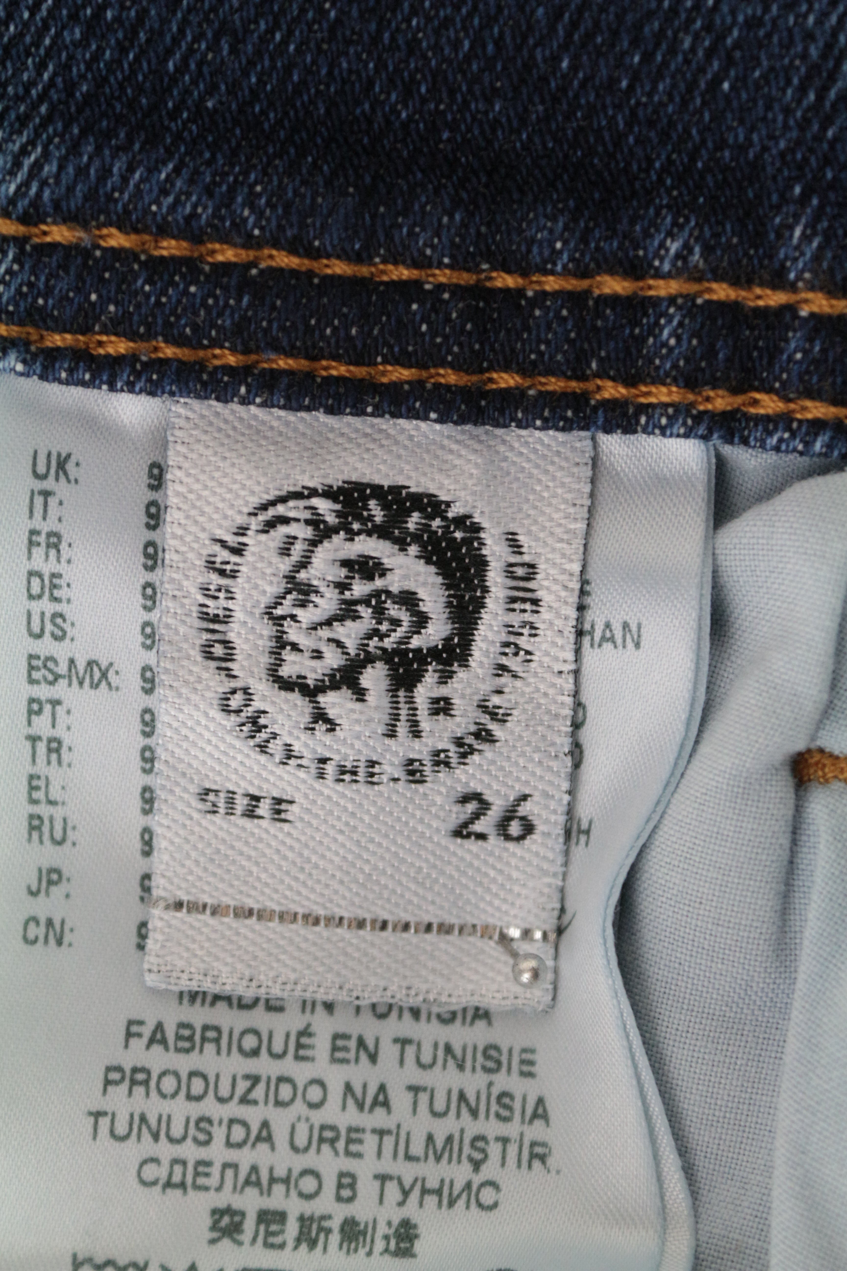 DIESEL Tepphar-X 0870H W26 L32 Carrot Slim Blue Cotton Stretch Jeans