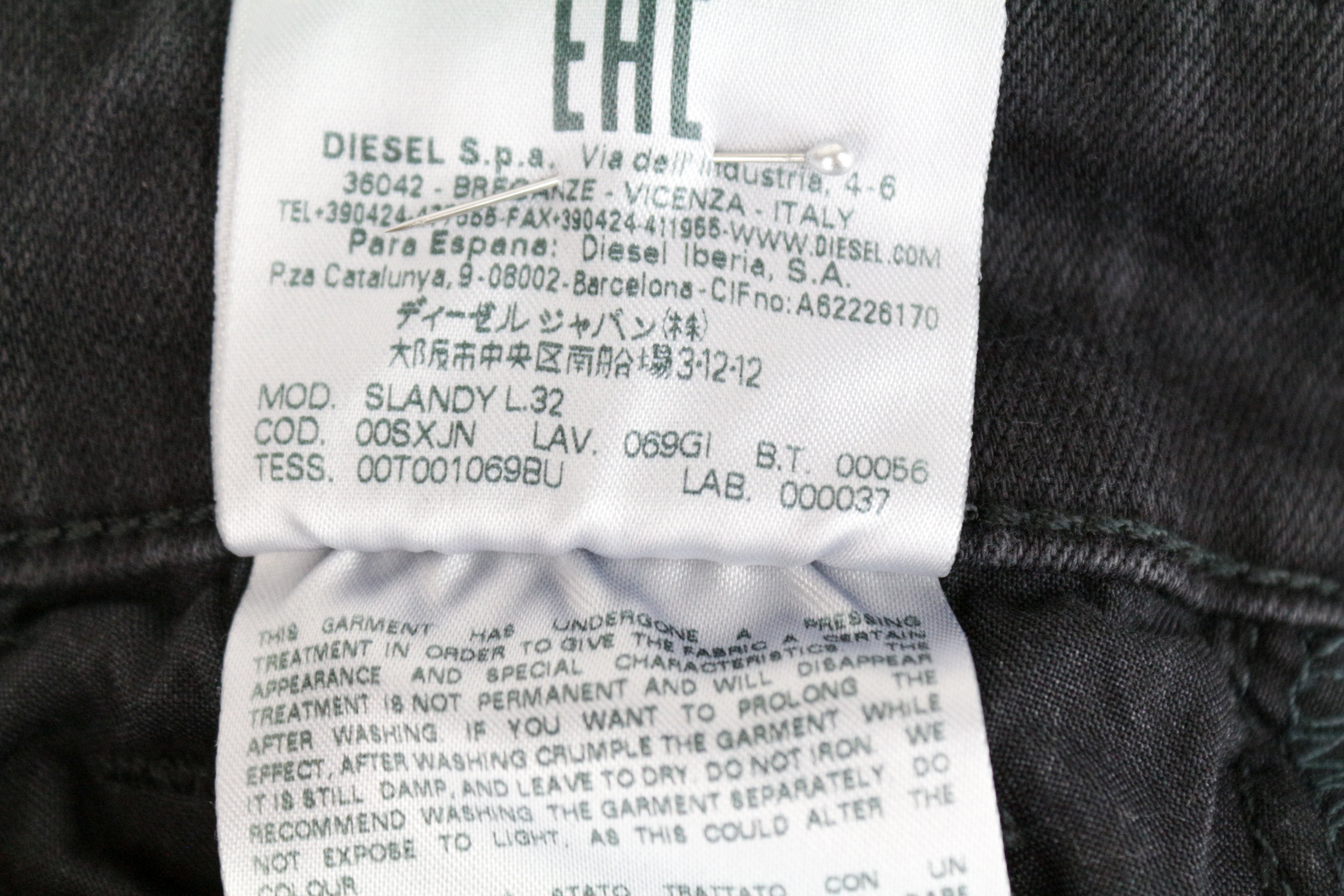 DIESEL Slandy 069GI Women's W24/L32 Skinny Grey Super Slim Fit Stretch Jeans