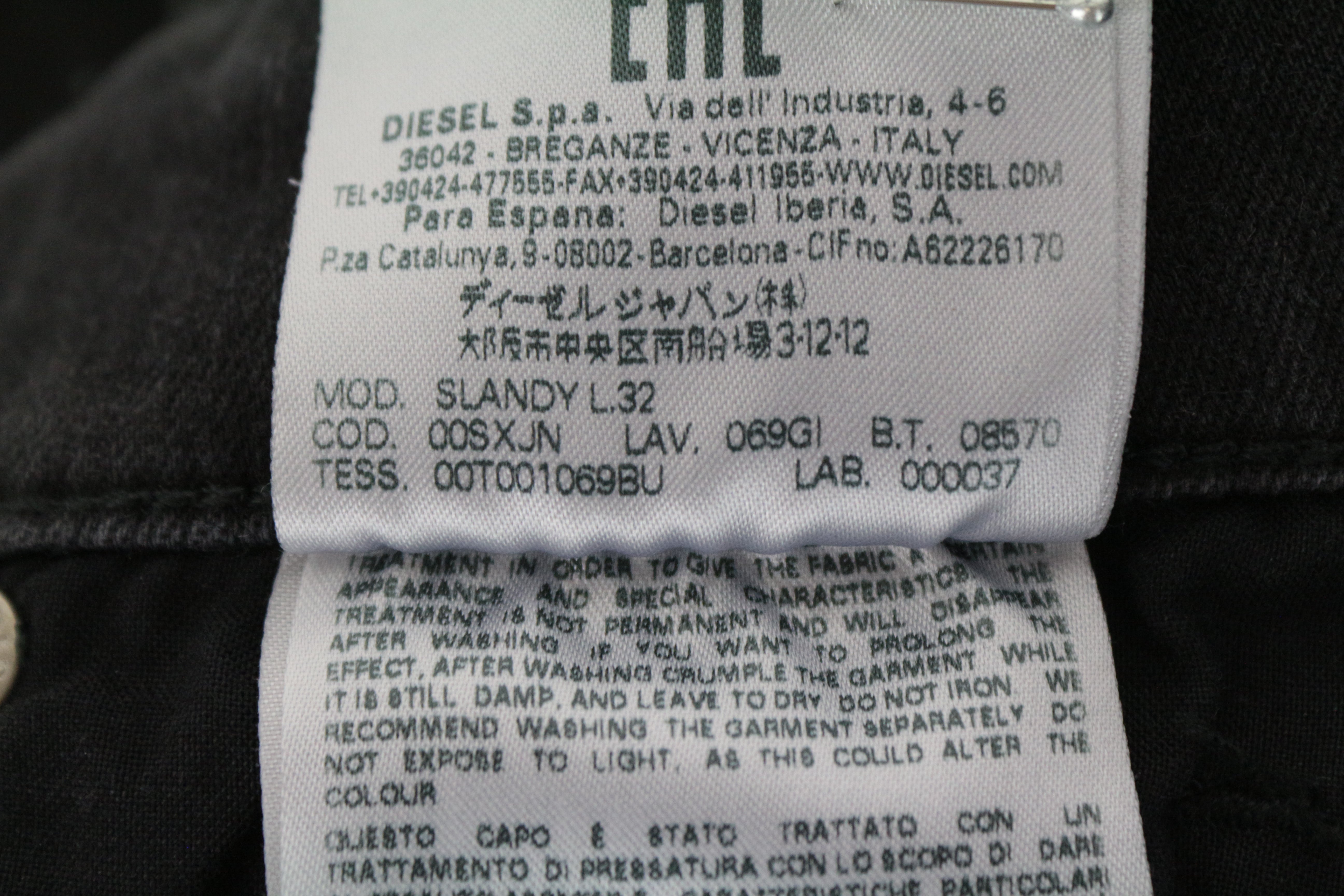 DIESEL Slandy 069GI W25 L32 Grey Cotton Skinny Women's Slim Stretch Fit Jeans