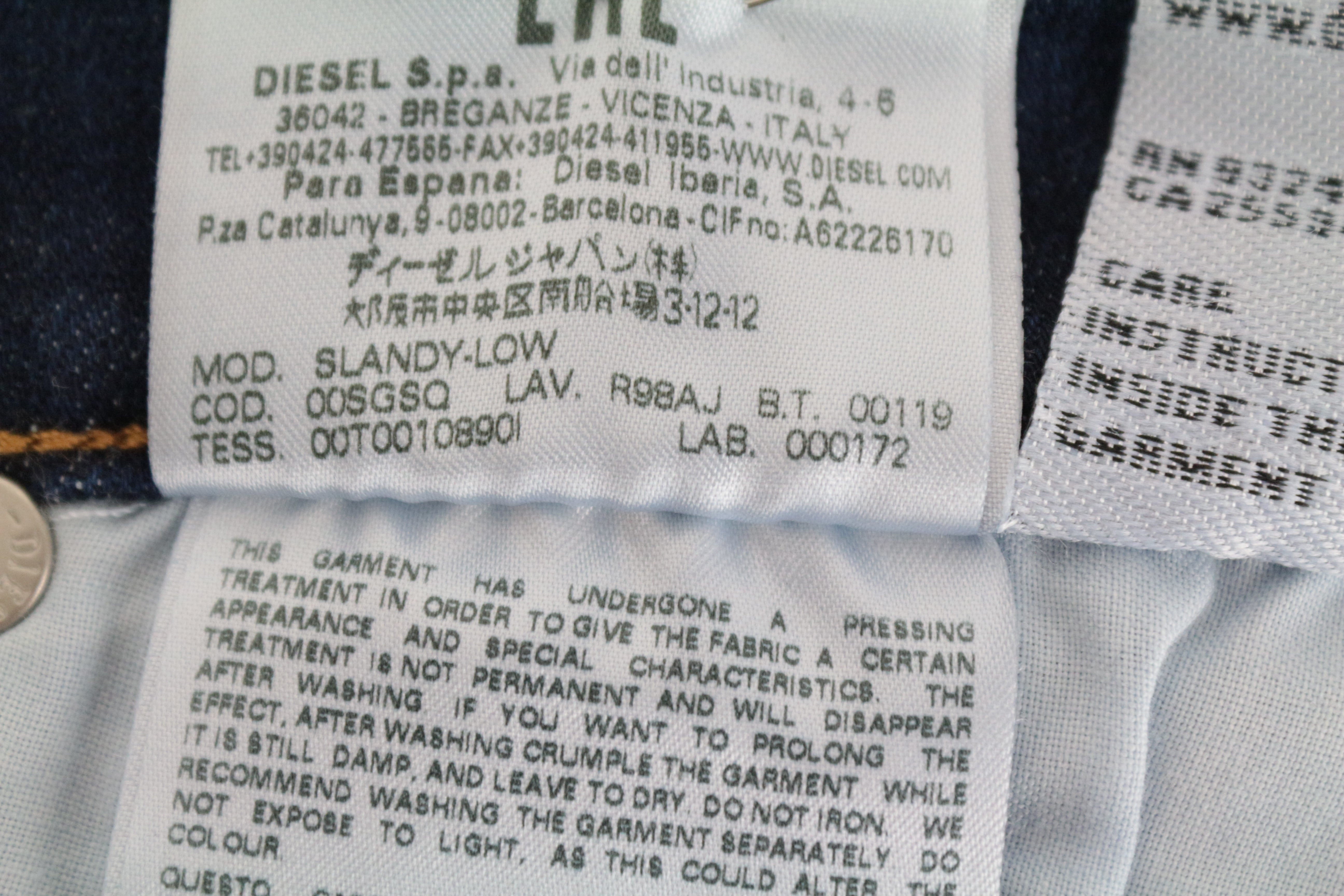 DIESEL Slandy-Low R98AJ W26/L32 Super Skinny Women's Blue Washed Fit Jeans