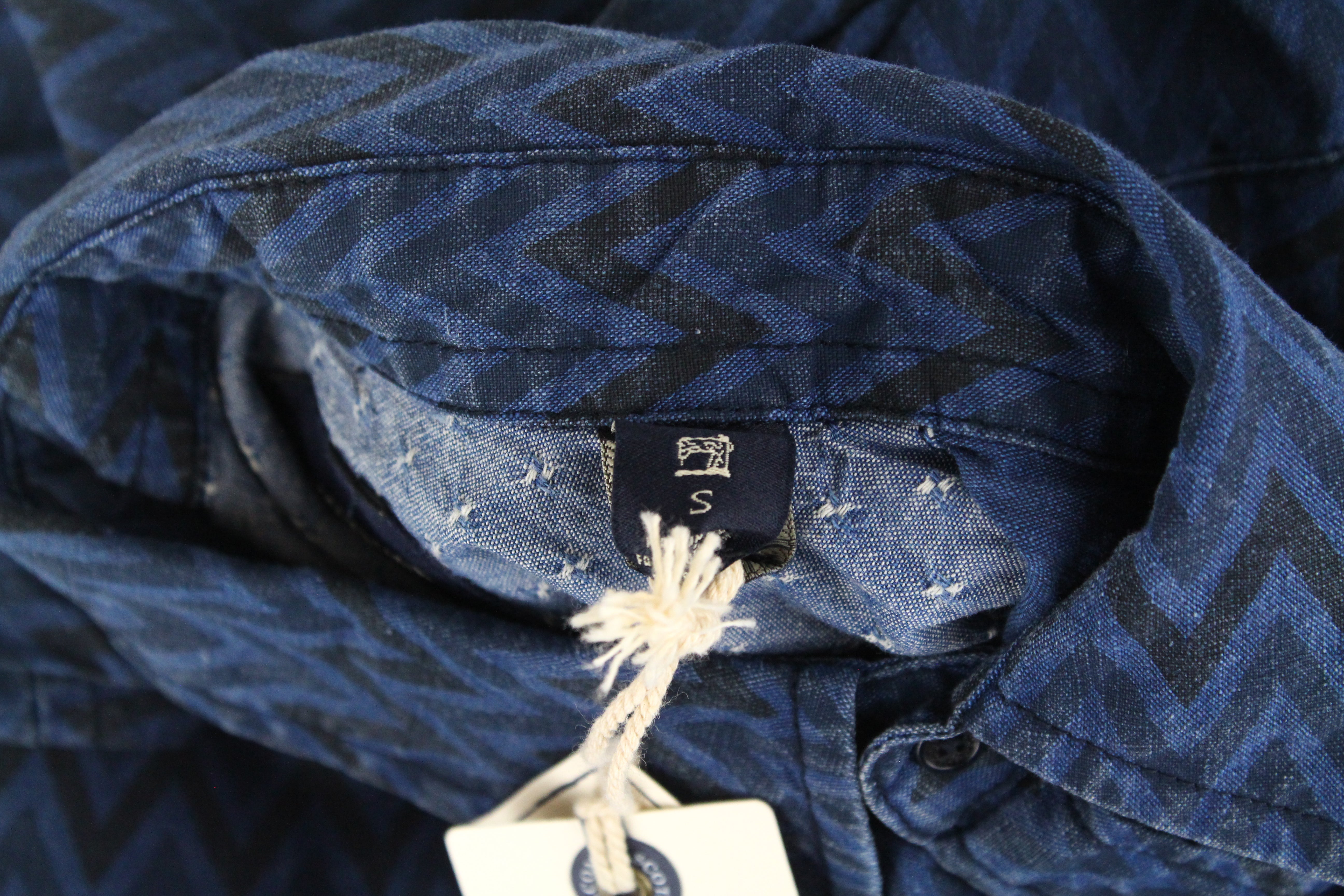 SCOTCH & SODA Ams Blauw Men Shirt S Blue Pure Cotton Denim Style Patterned