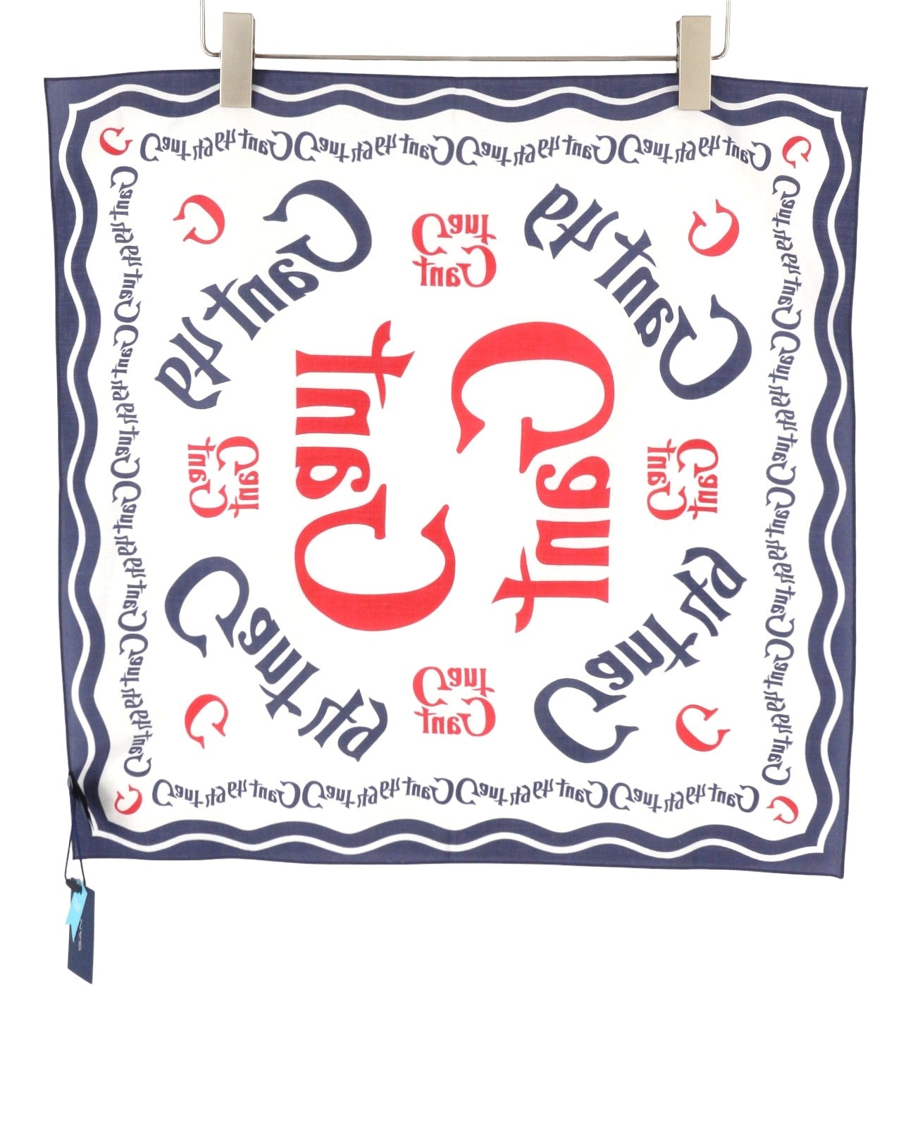 GANT Cotton Bandana Women Scarf OS Persian Blue Printed Lightweight Square