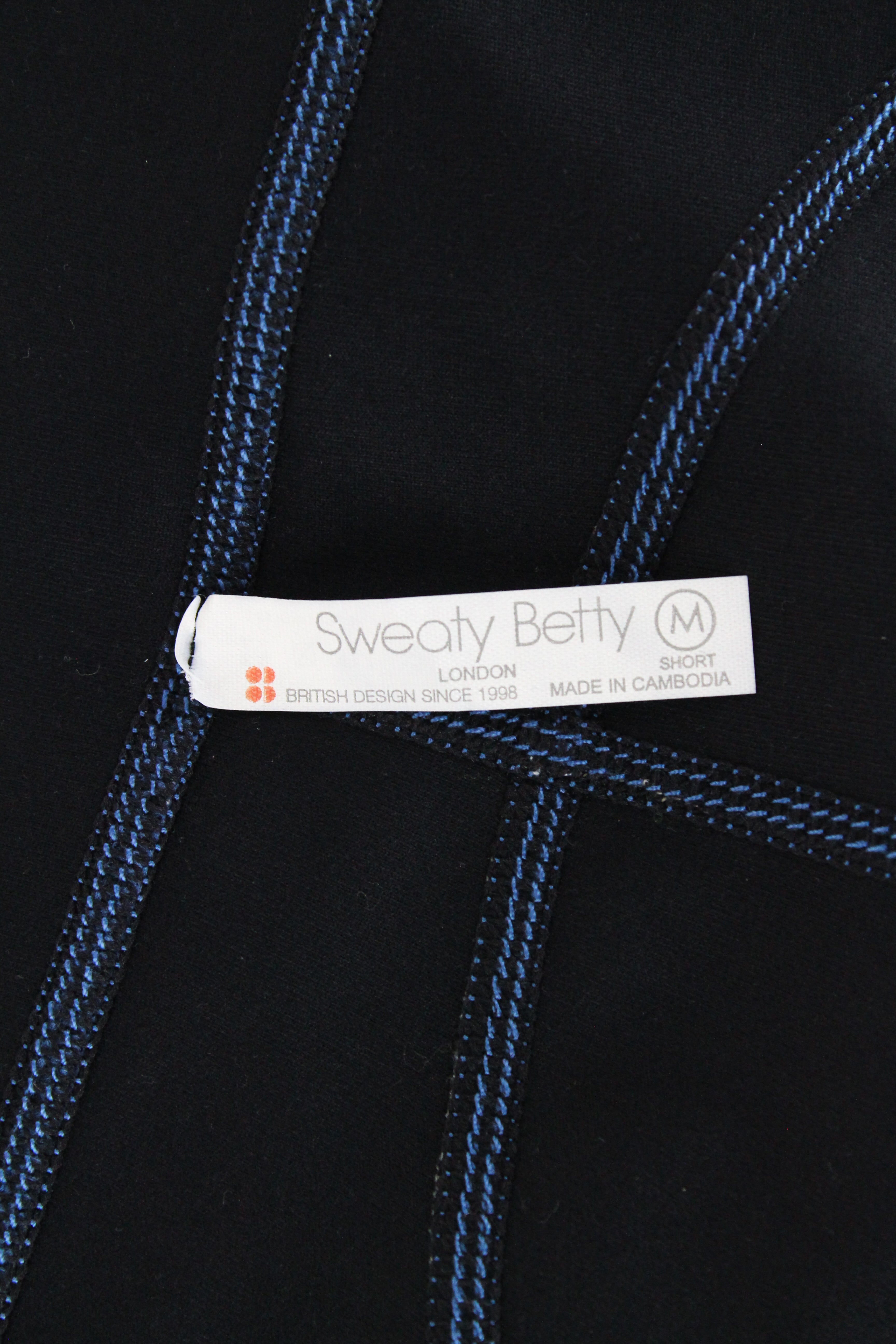 SWEATY BETTY Women Sport Leggings M Blue Pattern Reversible Stretch Activewear
