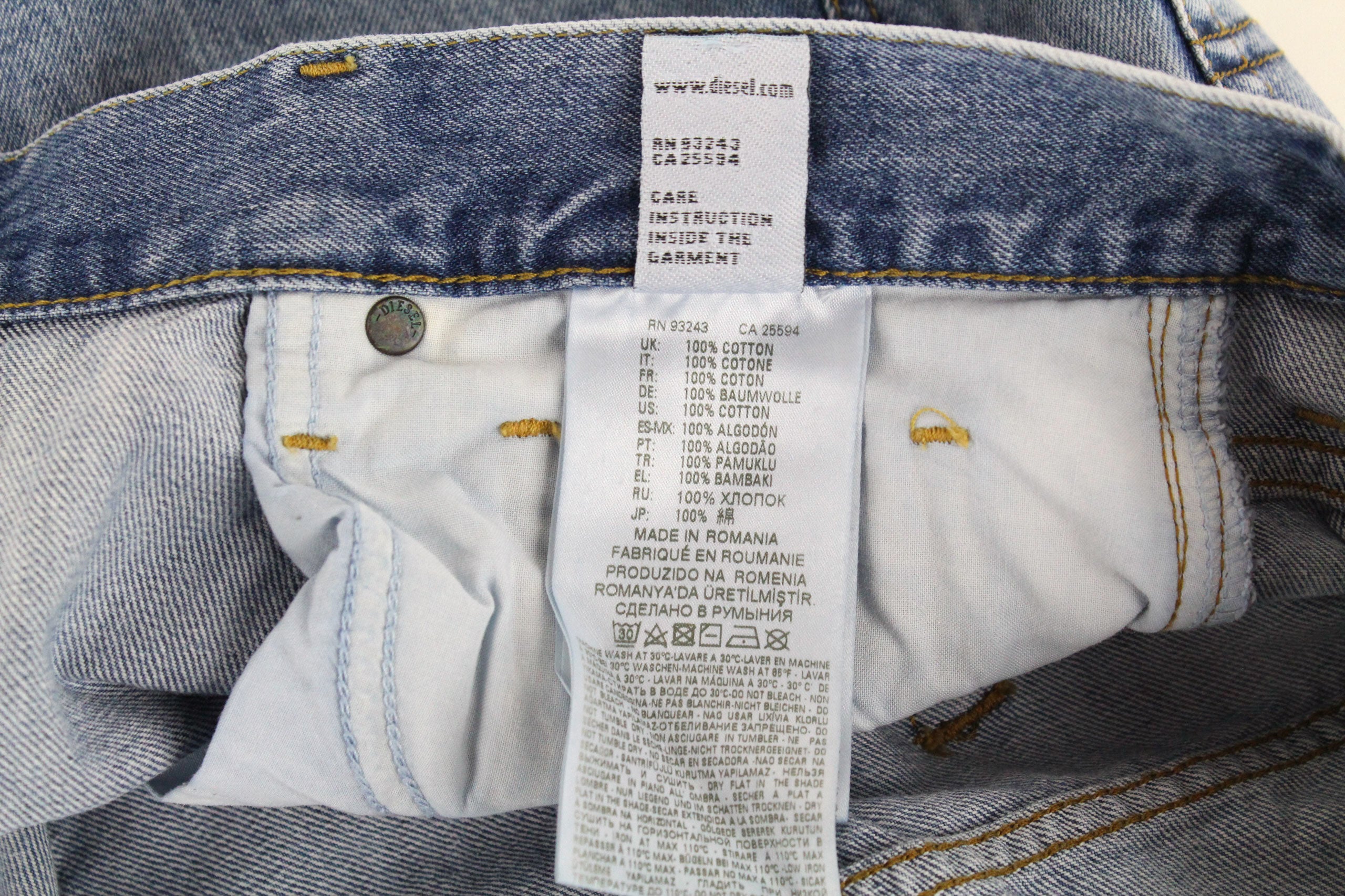 DIESEL D-Mirk 084RE Men's Shorts W29 Washed Light Blue Slim Cotton Denim