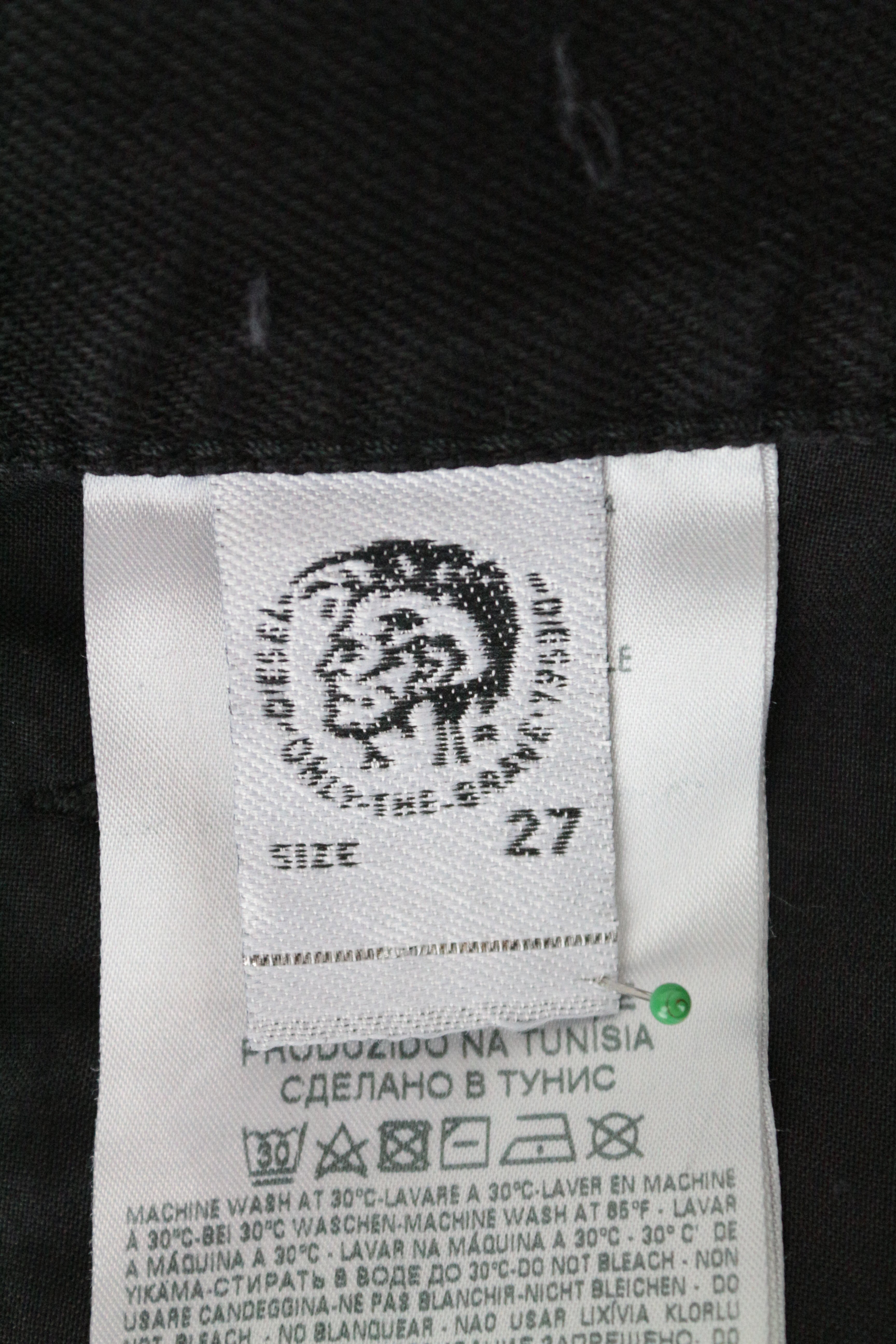 DIESEL Aryel 084WH Women's Jeans W27/L32 Straight Fit Black Ripped Cotton