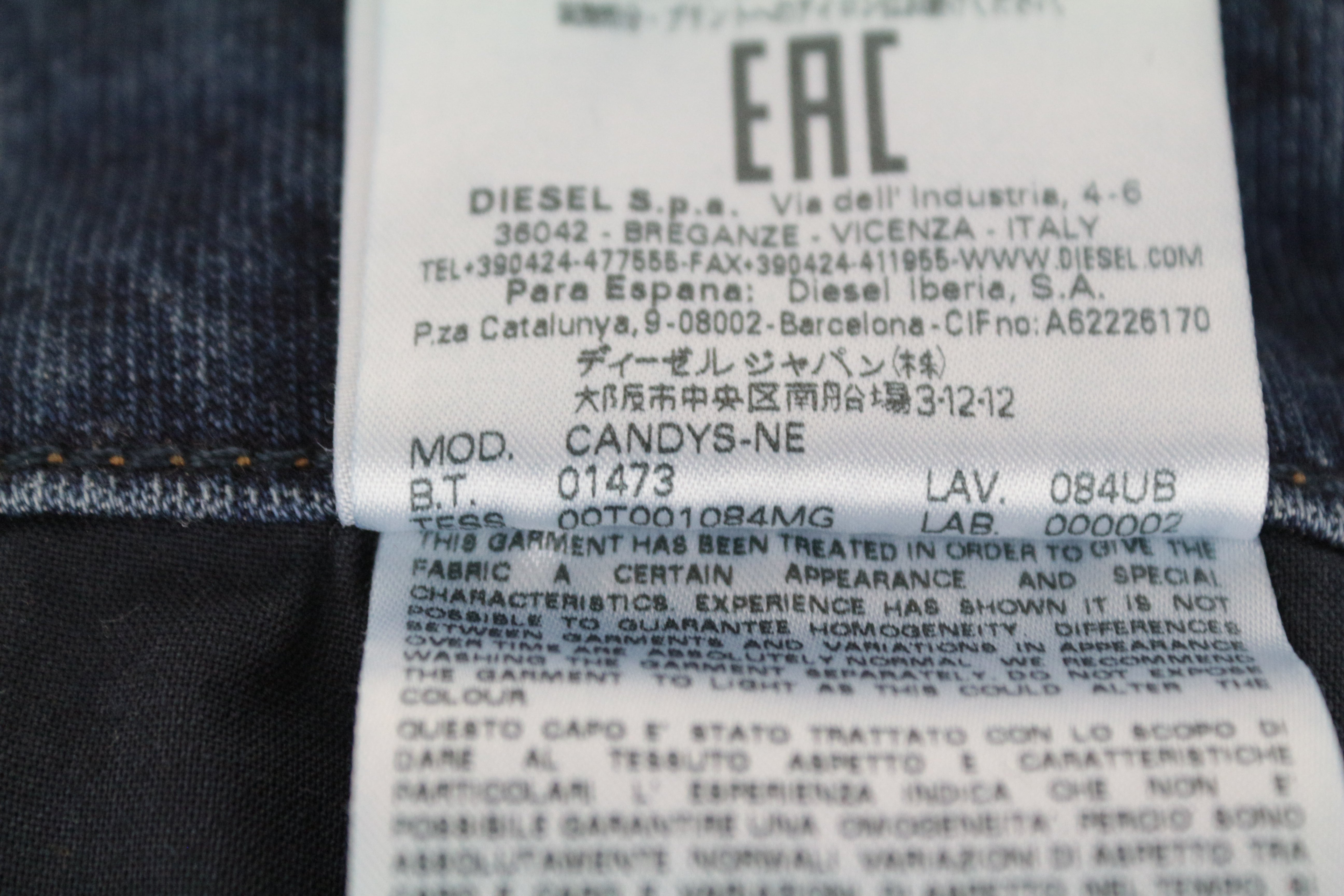 DIESEL Candys-Ne 084UB Women's Jeans W25 Jogg Boyfriend Blue Cotton Stretch