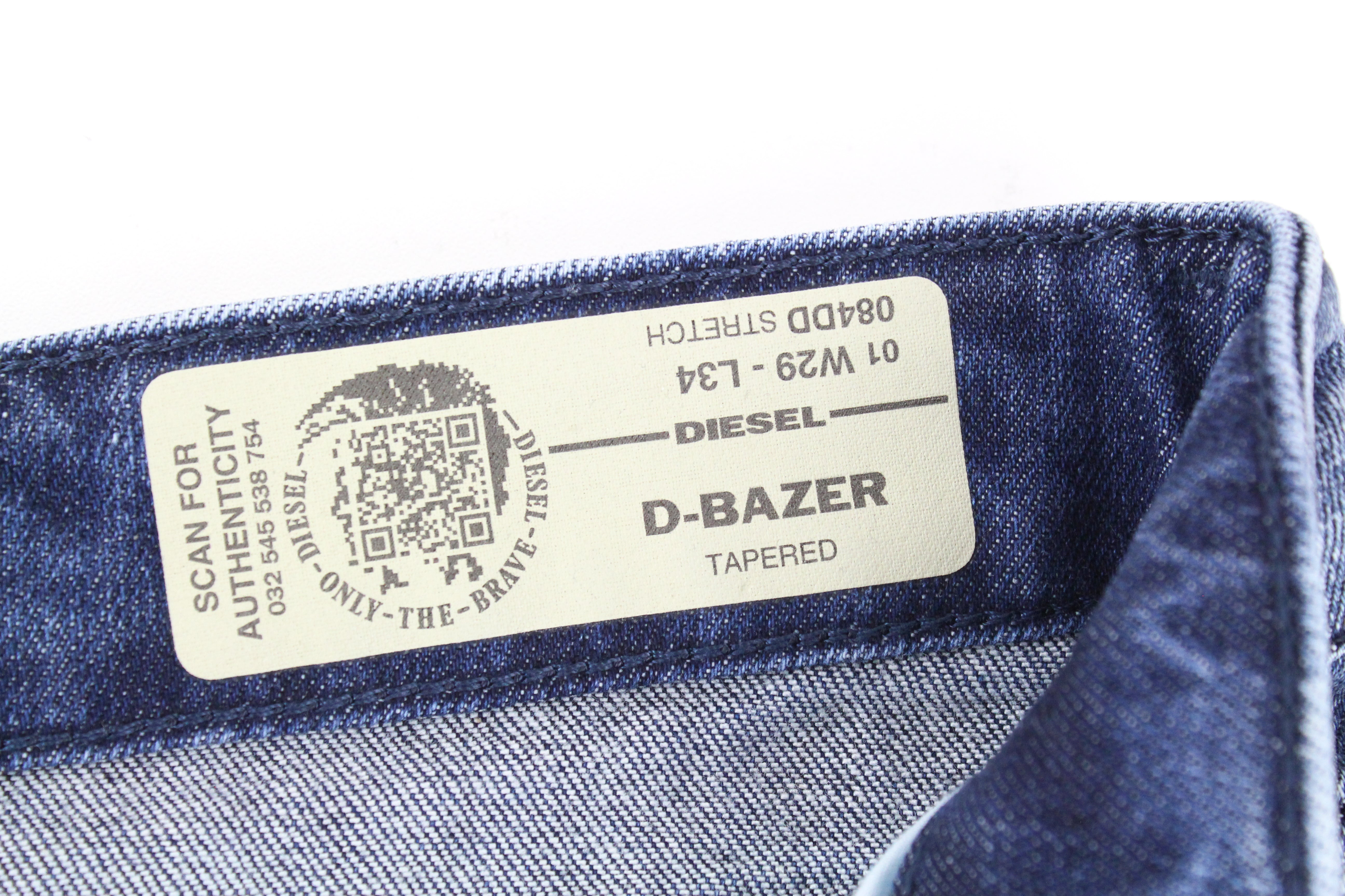 DIESEL  D-Bazer 084DD Men's Jeans W29/L34 Tapered Stretch Washed Cotton Blue Fit
