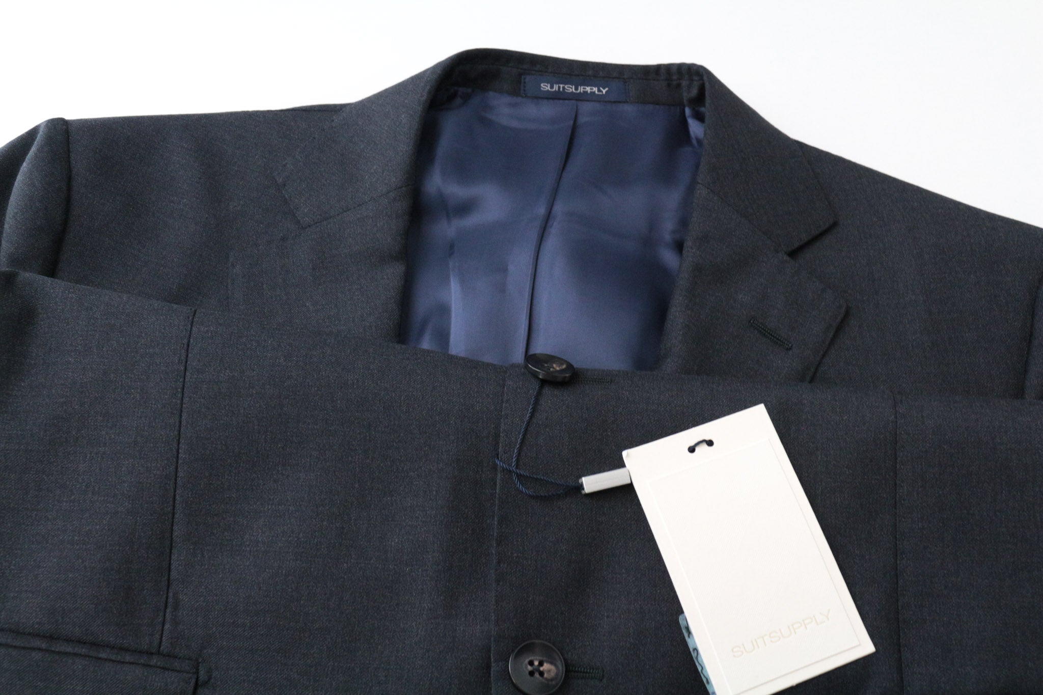 SUITSUPPLY Napoli Men's Suit UK42S Grey Melange 3Pc Wool Formal Slim