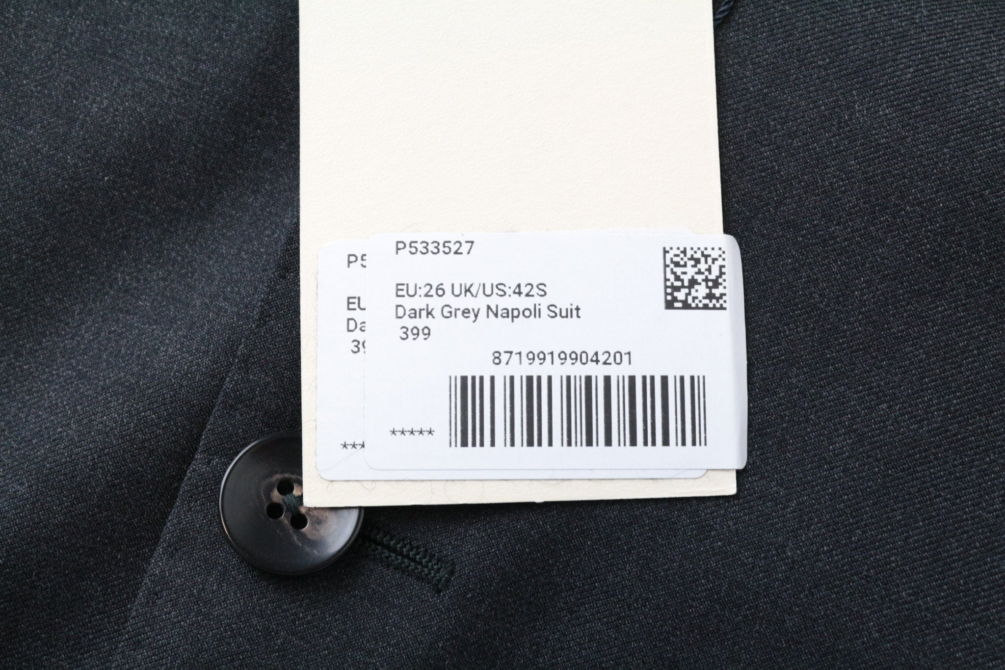 SUITSUPPLY Napoli Men's Suit UK42S Grey Melange 3Pc Wool Formal Slim