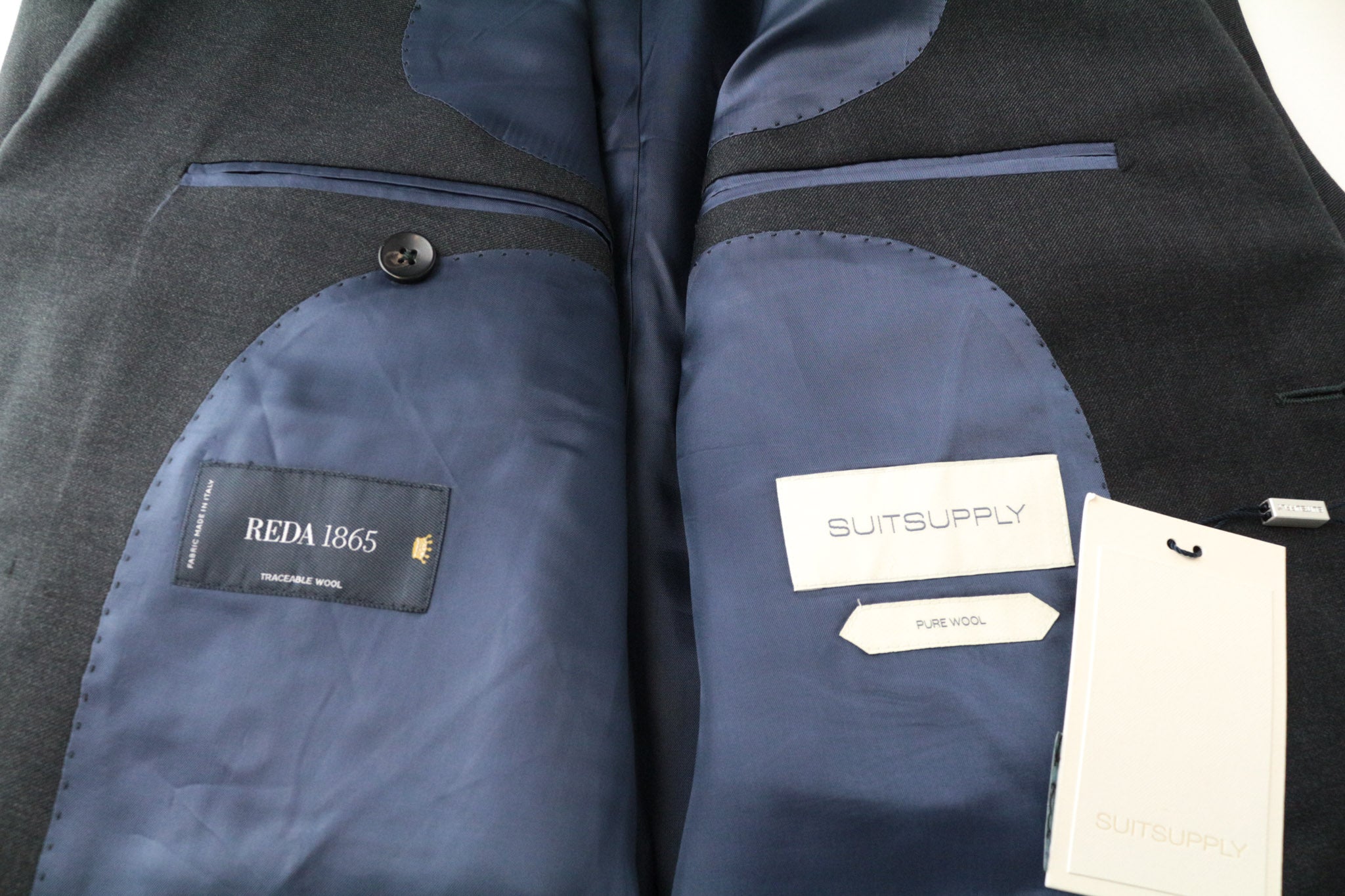 SUITSUPPLY Napoli Men's Suit UK42S Grey Melange 3Pc Wool Formal Slim