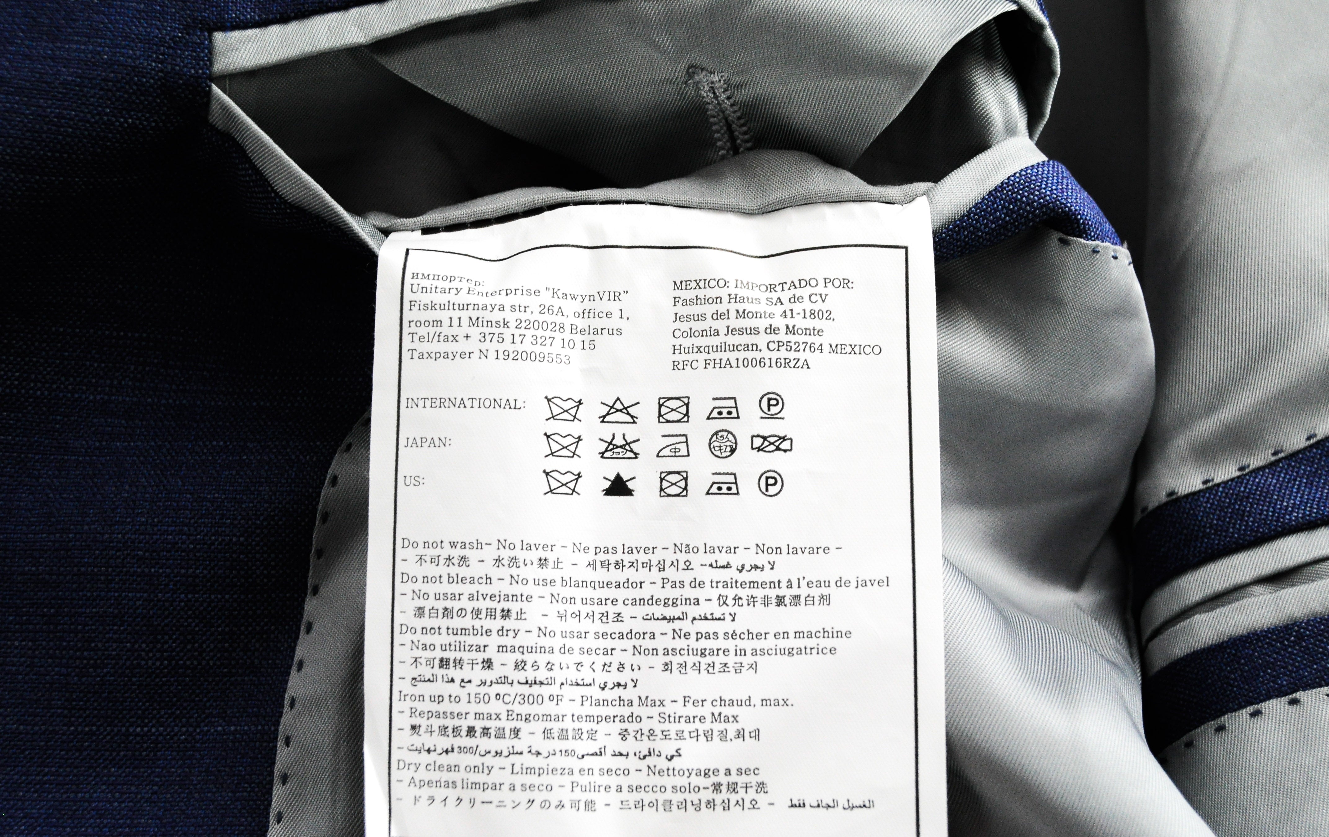 SUITSUPPLY Lazio Men Suit UK40R Pure Wool Super 110's Blue Slim Single-Breasted