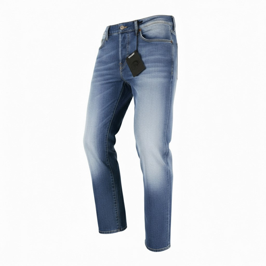 DIESEL D-Mihtry 009NF Men Jeans W30/L30 Blue Washed Straight  Stretch Button