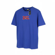 DIESEL T-Just-B85 Mens T-Shirt L Blue Short Sleeved Crew Collar  Tricot