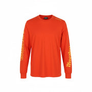 DIESEL T-Just-LS-E6 Men T-Shirt L Orange Pullover Long Sleeve Crew Collar