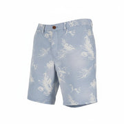 SCOTCH & SODA Men Shorts W32 Chino Washed Blue Leafs Patterned Casual Light