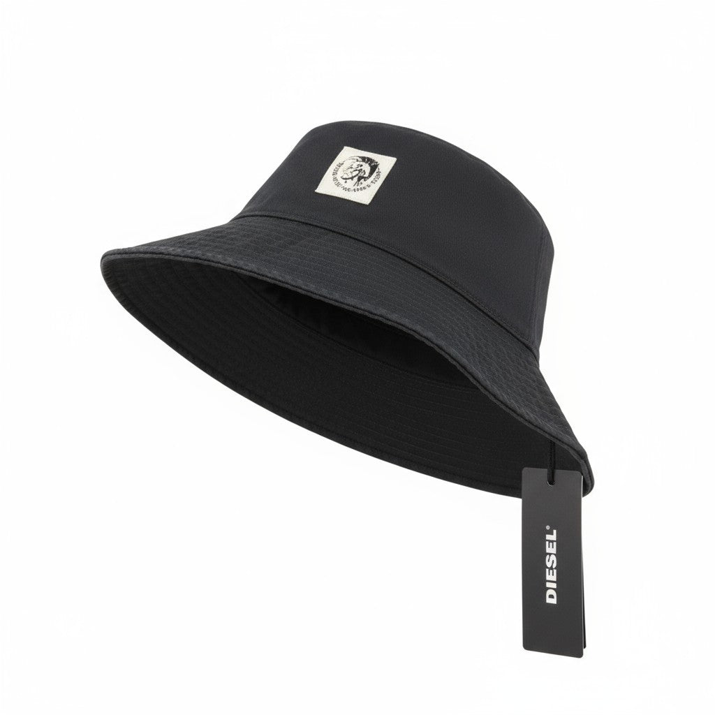 DIESEL D-Indig Men Hat OS Black Bucket All Seasons Casual Front  Dark RRP100